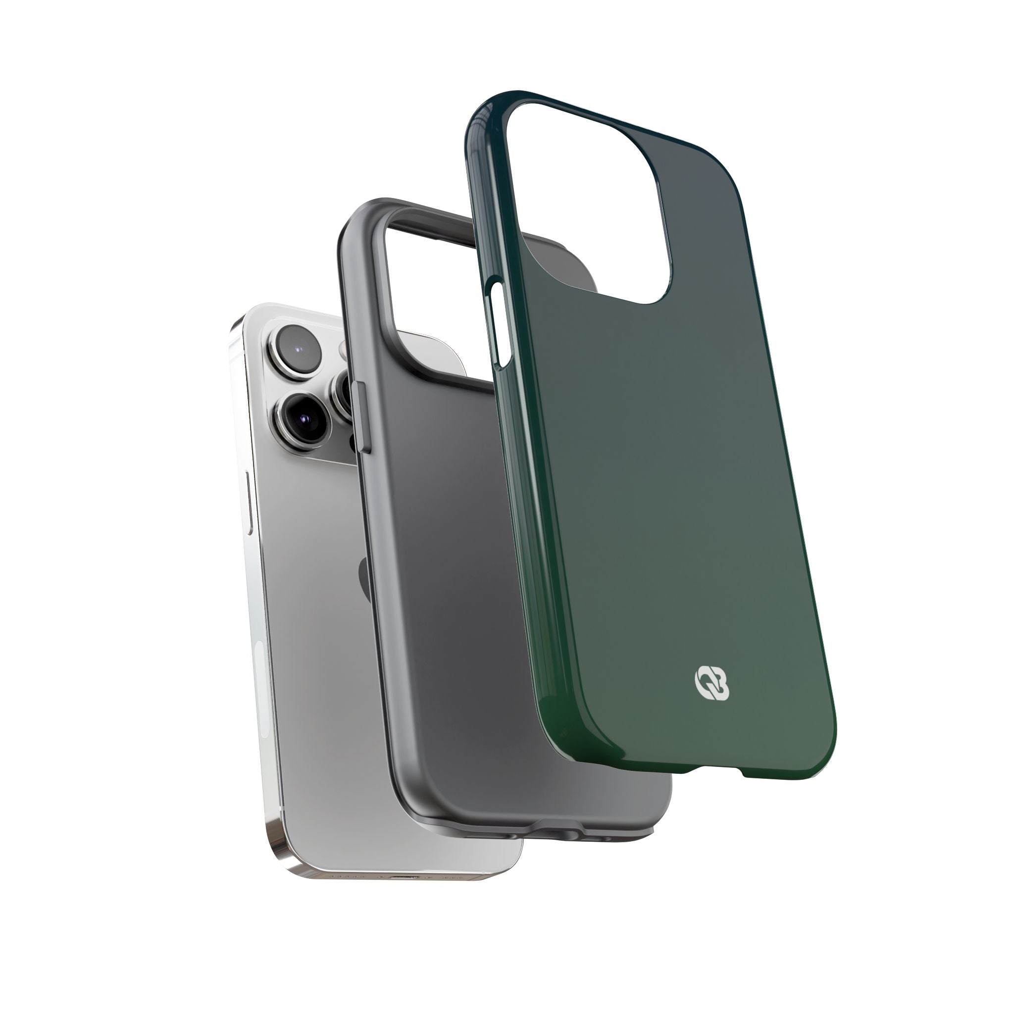 Green Tough Phone Case for iPhone - Midnight Pine Horizon