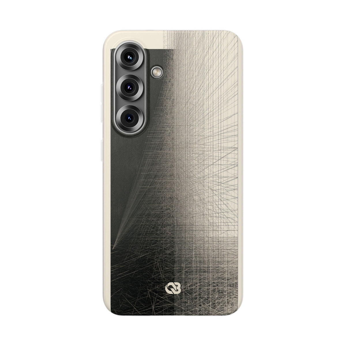 Beige Lite Phone Case for Samsung - Brutalist Graphite Grid