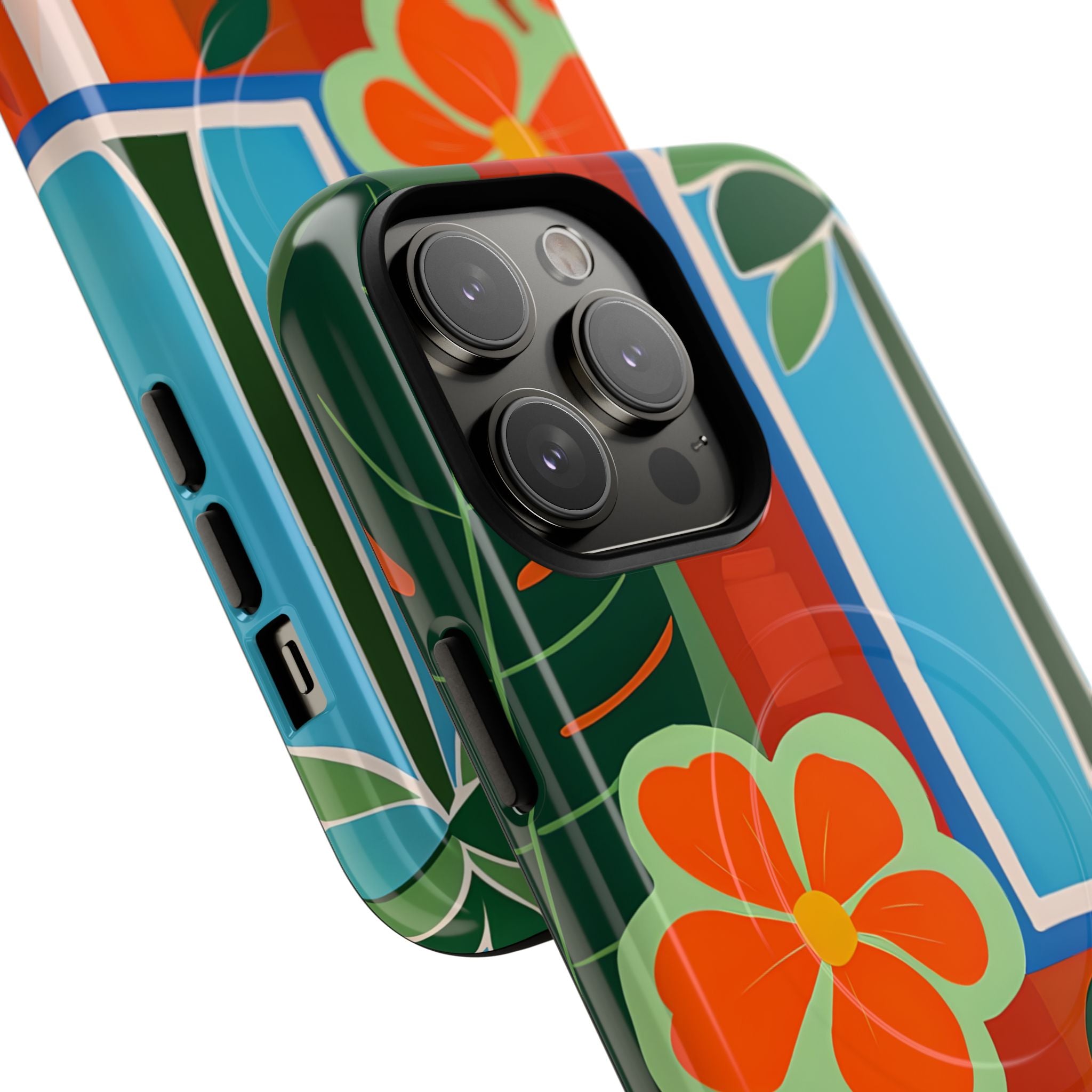Vivid Jungle Collage · Tough+ Coque de téléphone pour iPhone · MagSafe
