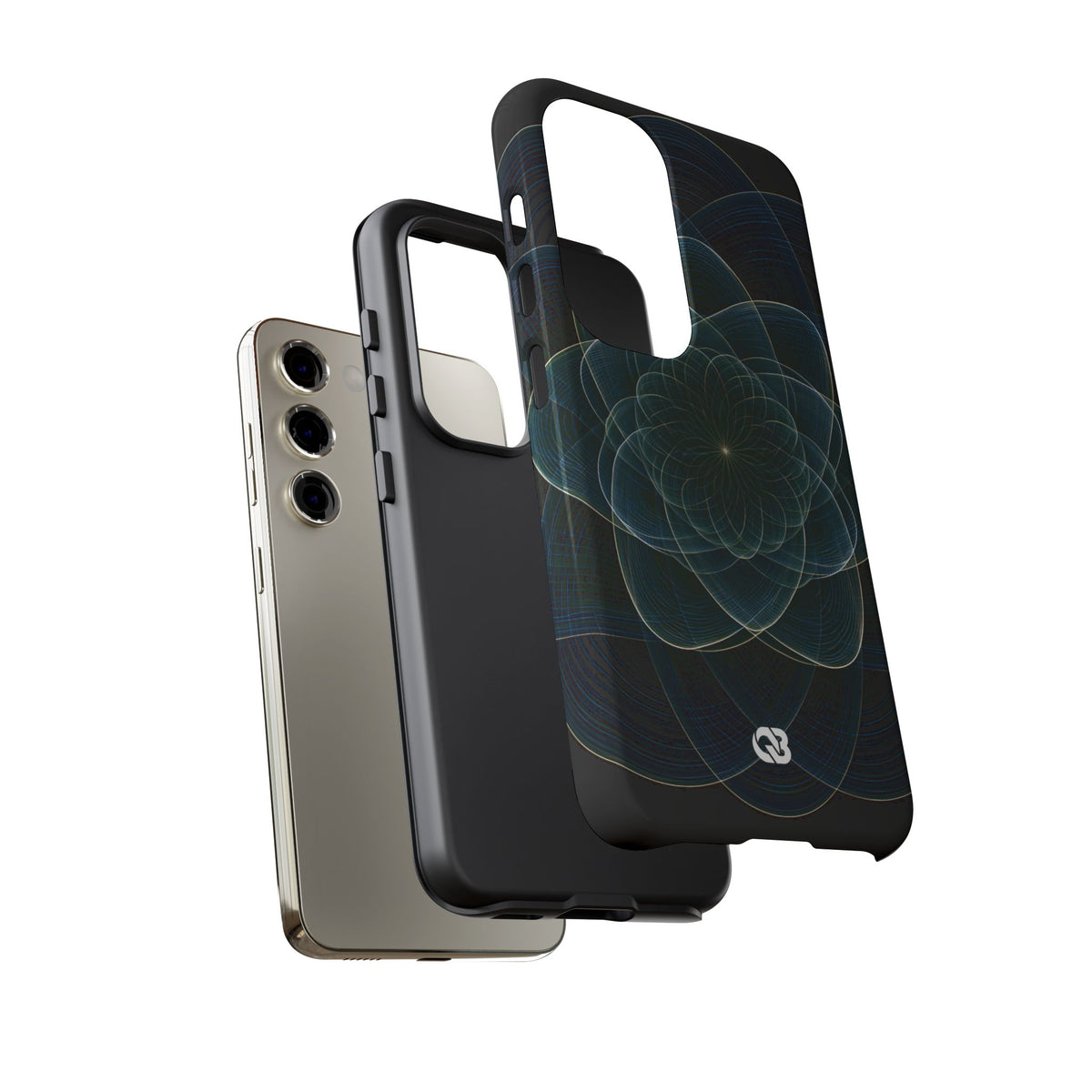 Blue Tough Phone Case for Samsung - Celestial Wireframe Bloom