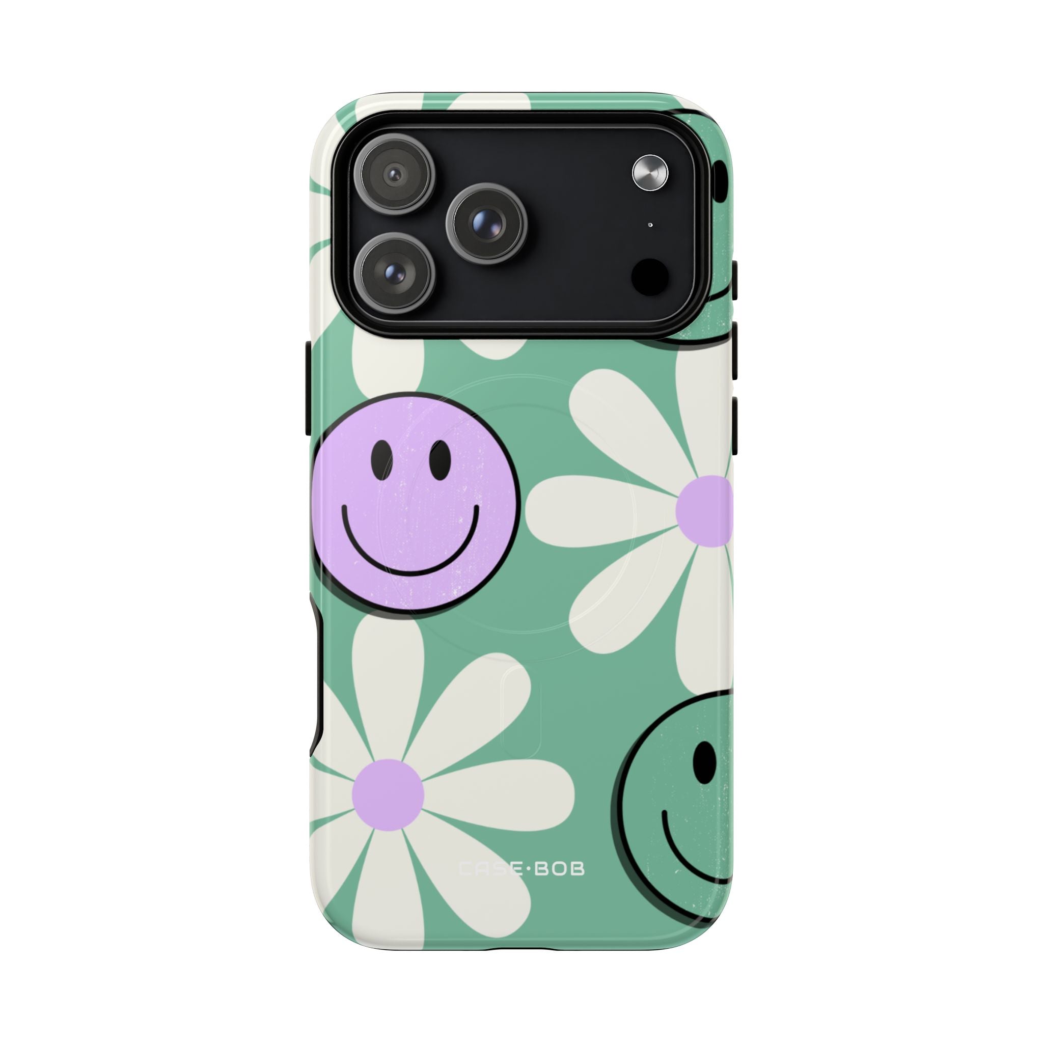 Smiley Daisy Glow iPhone 17 Pro Max Case - Tough+ - CASE•BOB
