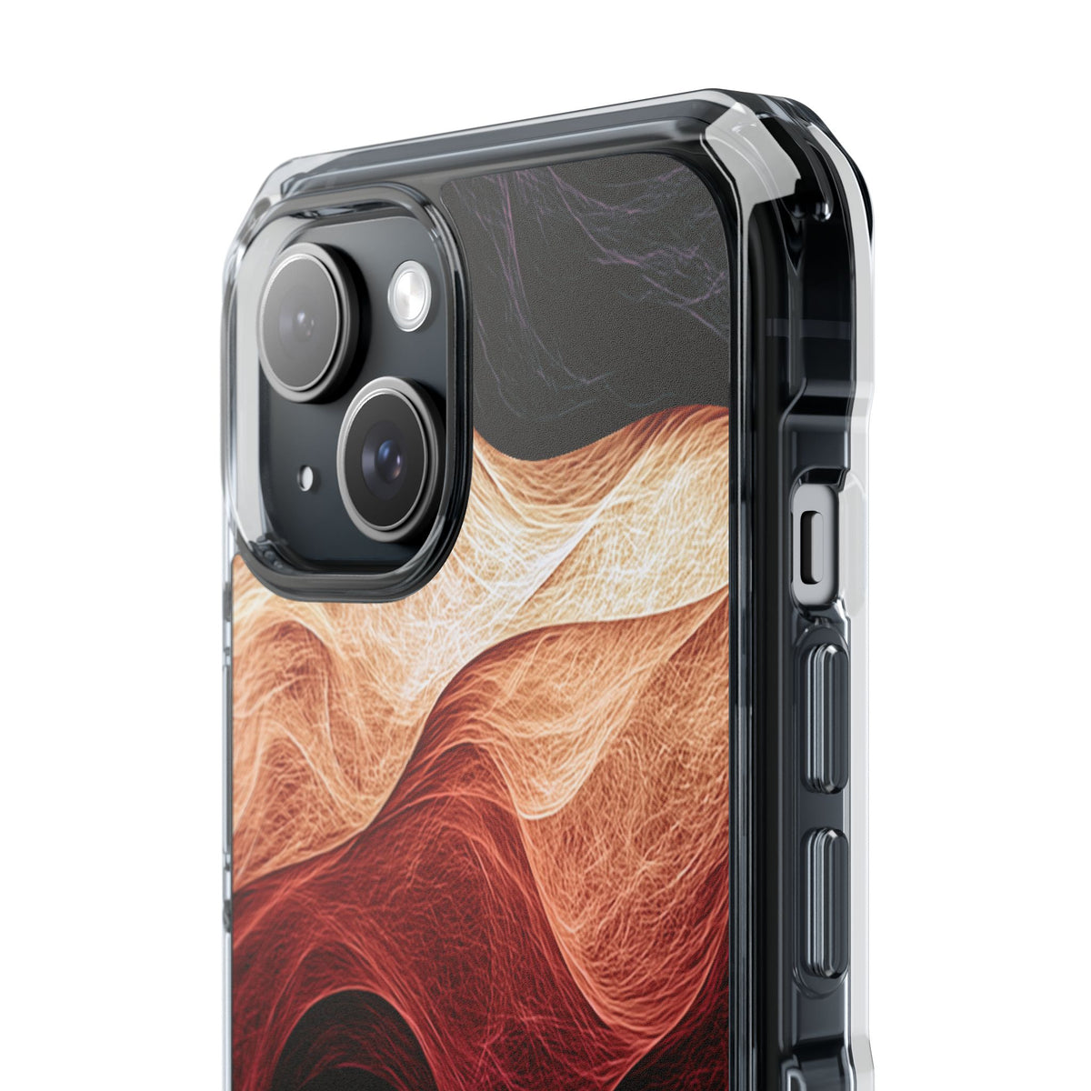 Ember Wave Dispersion · Clear Impact Magnetic Phone Case for iPhone · Red