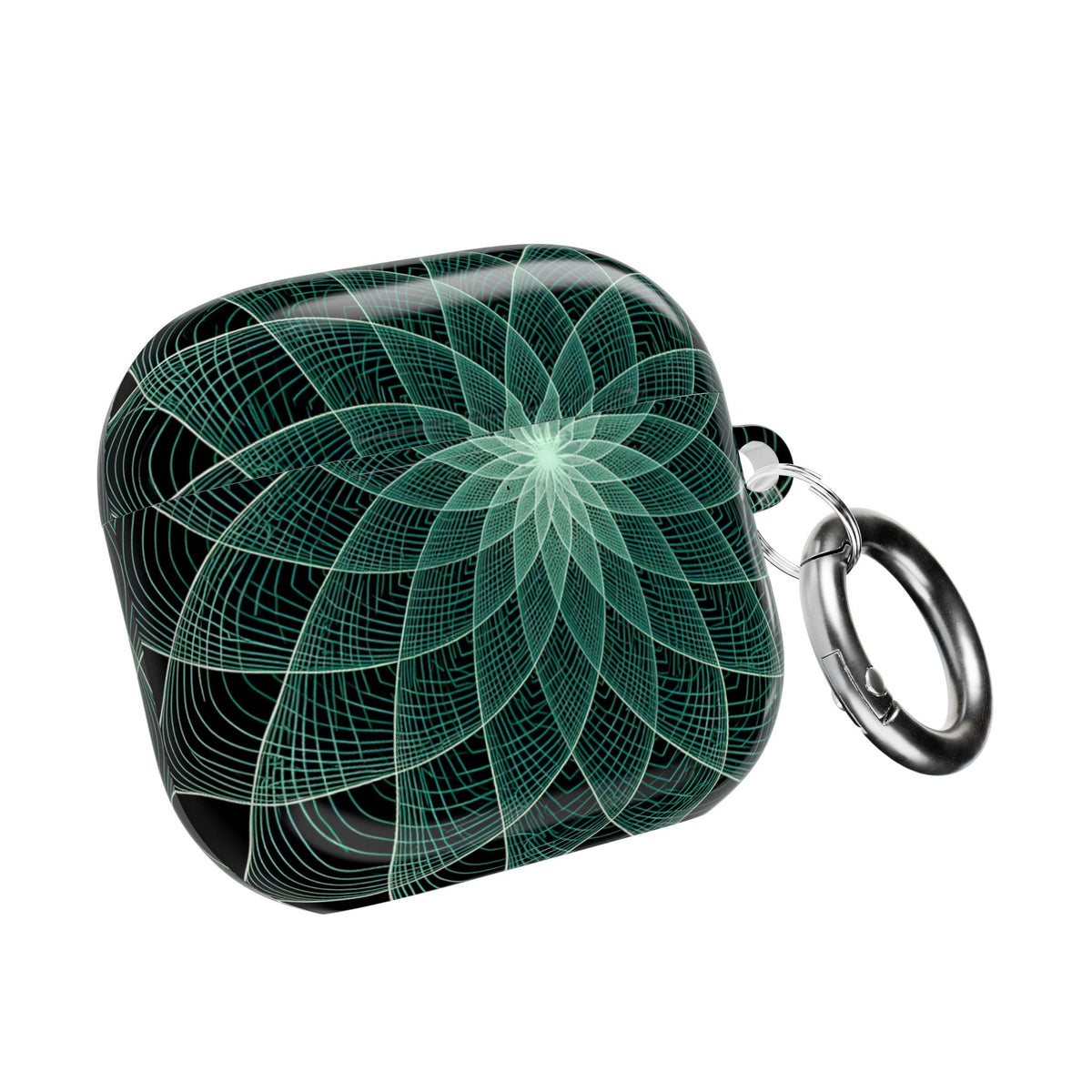 Verdant Harmonic Bloom · Hard Case for AirPods & AirPods Pro · Black