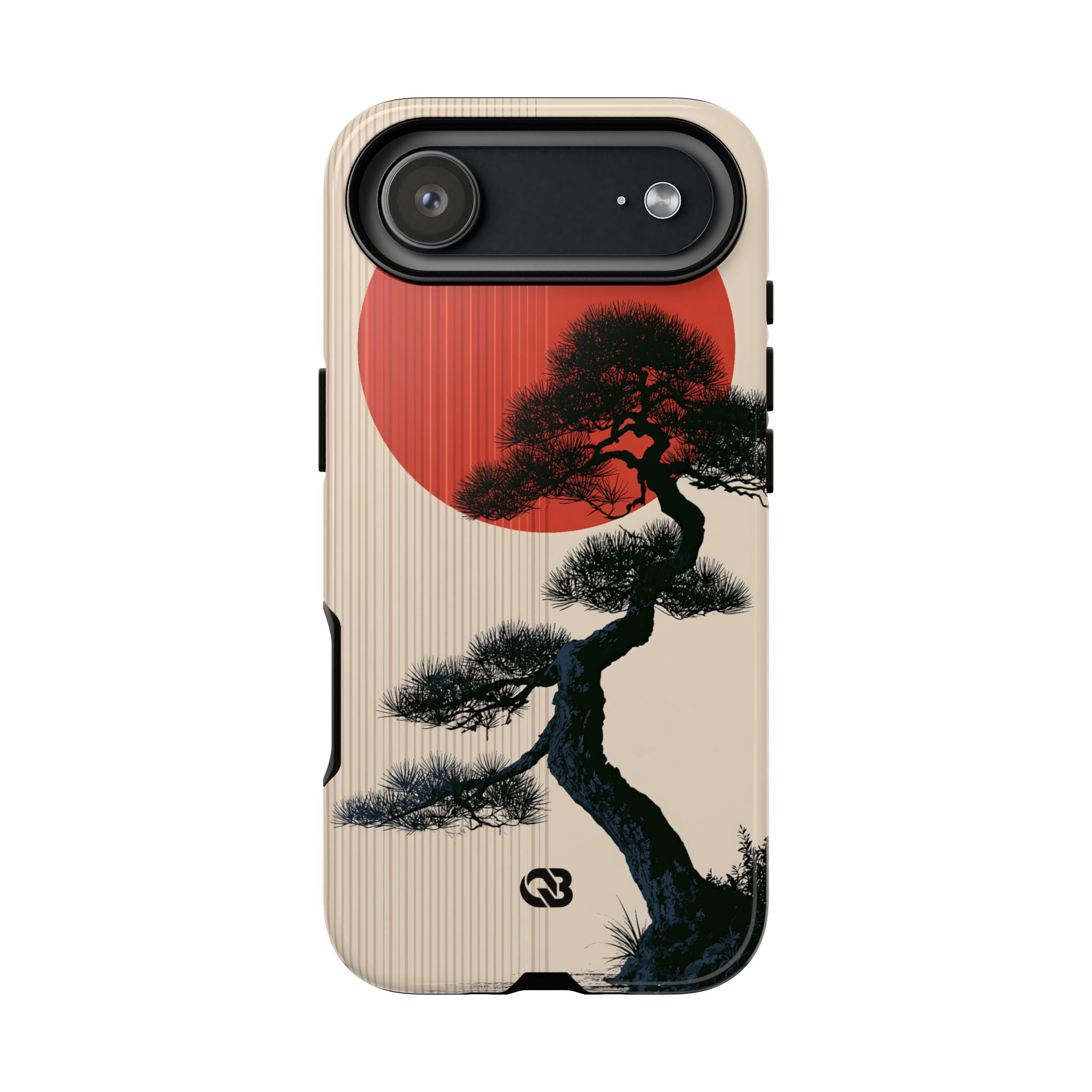 Beige Tough Phone Case for iPhone - Kyoto Crimson Pine