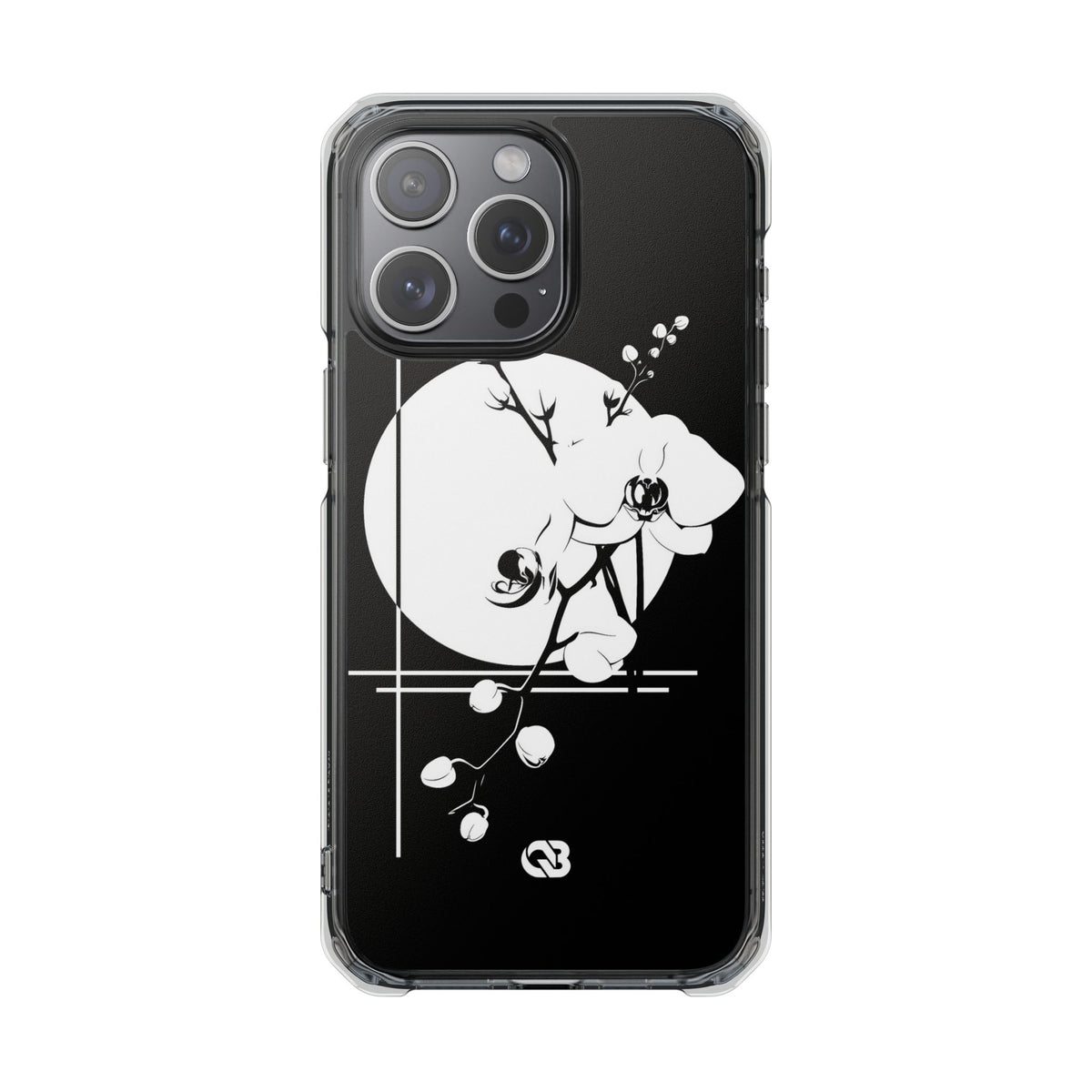Nocturne Orchid Bloom · Clear Impact Magnetic Phone Case for iPhone · Black