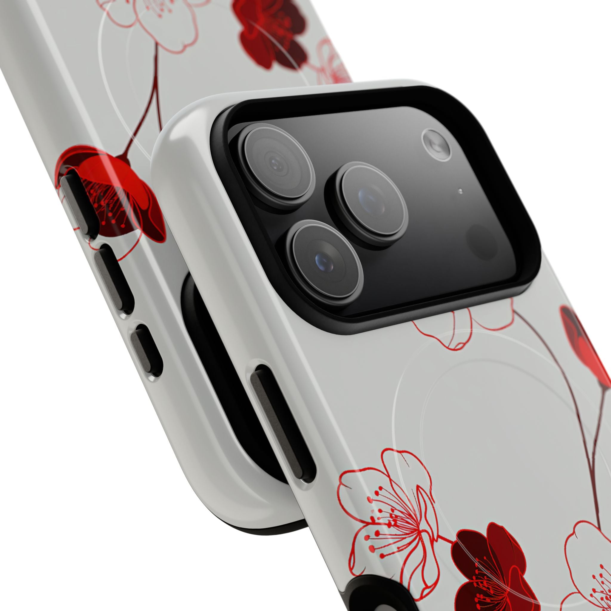 Red Tough 2.0 Magsafe Phone Case for iPhone - Kyoto Ember Bloom