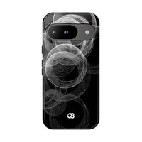 Black Tough Phone Case for Google Pixel - Kinetic Wireframe Orbit