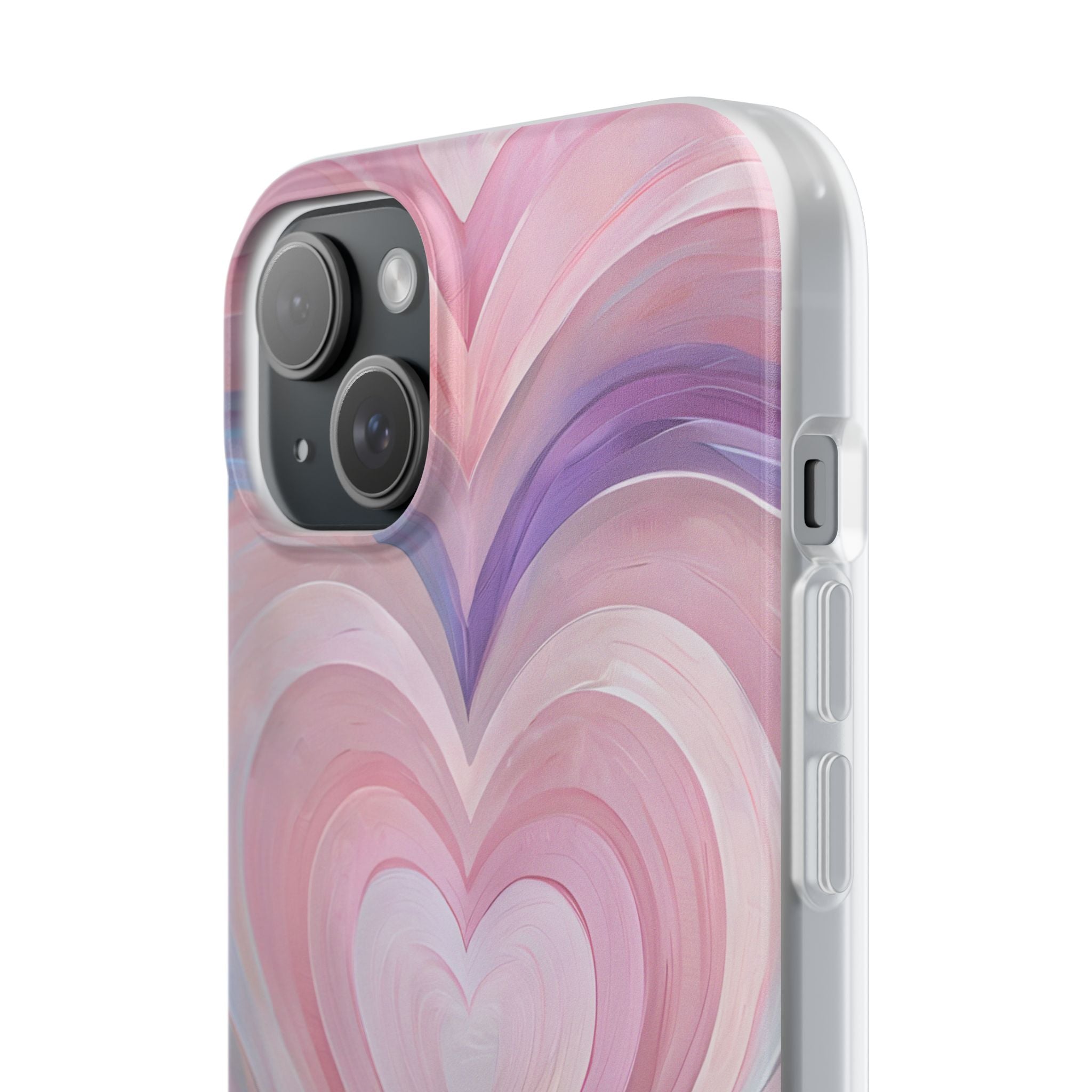 Lavender Pulse Hearts · Soft Mobilskal för iPhone