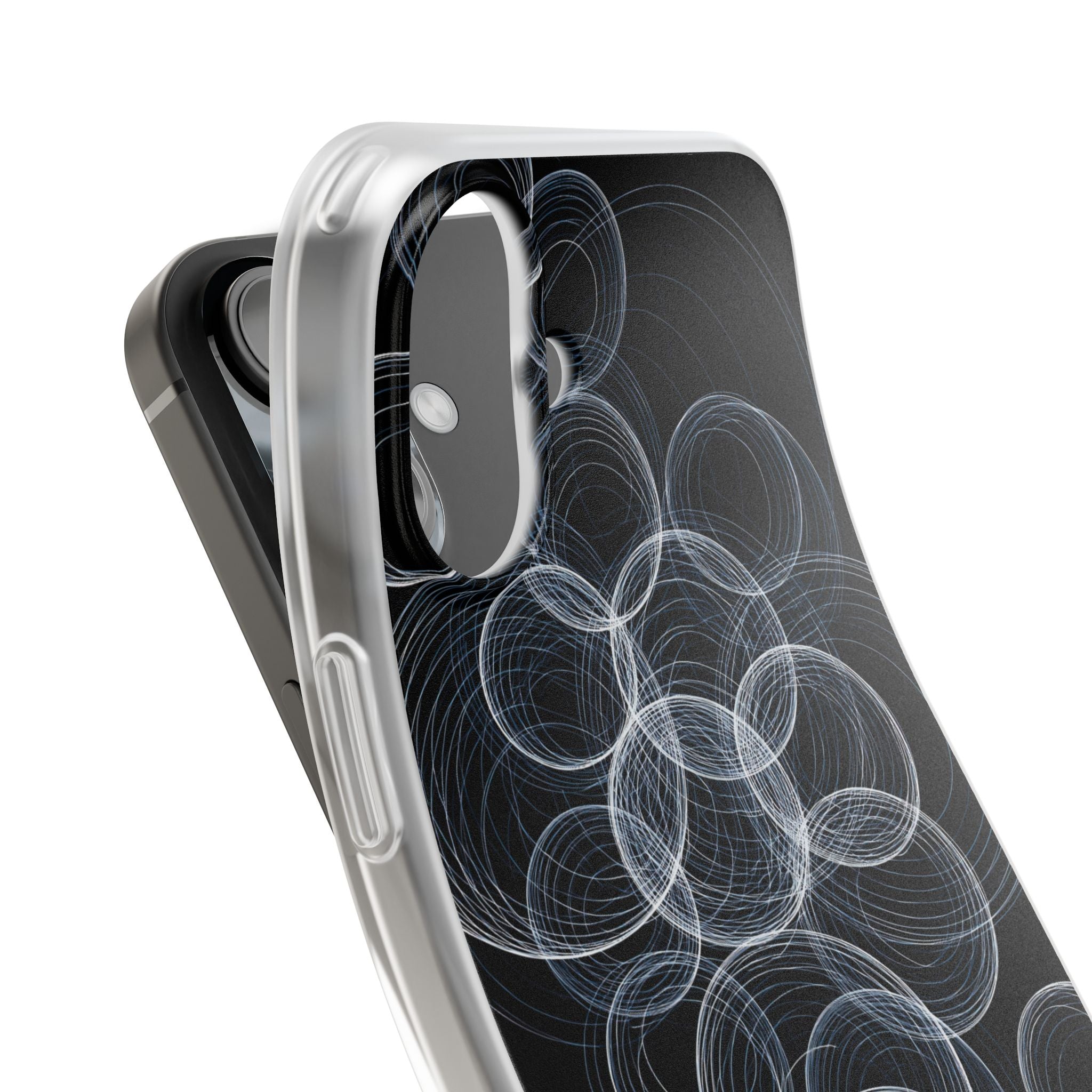 Black Lite Phone Case for iPhone - Frosted Ring Matrix