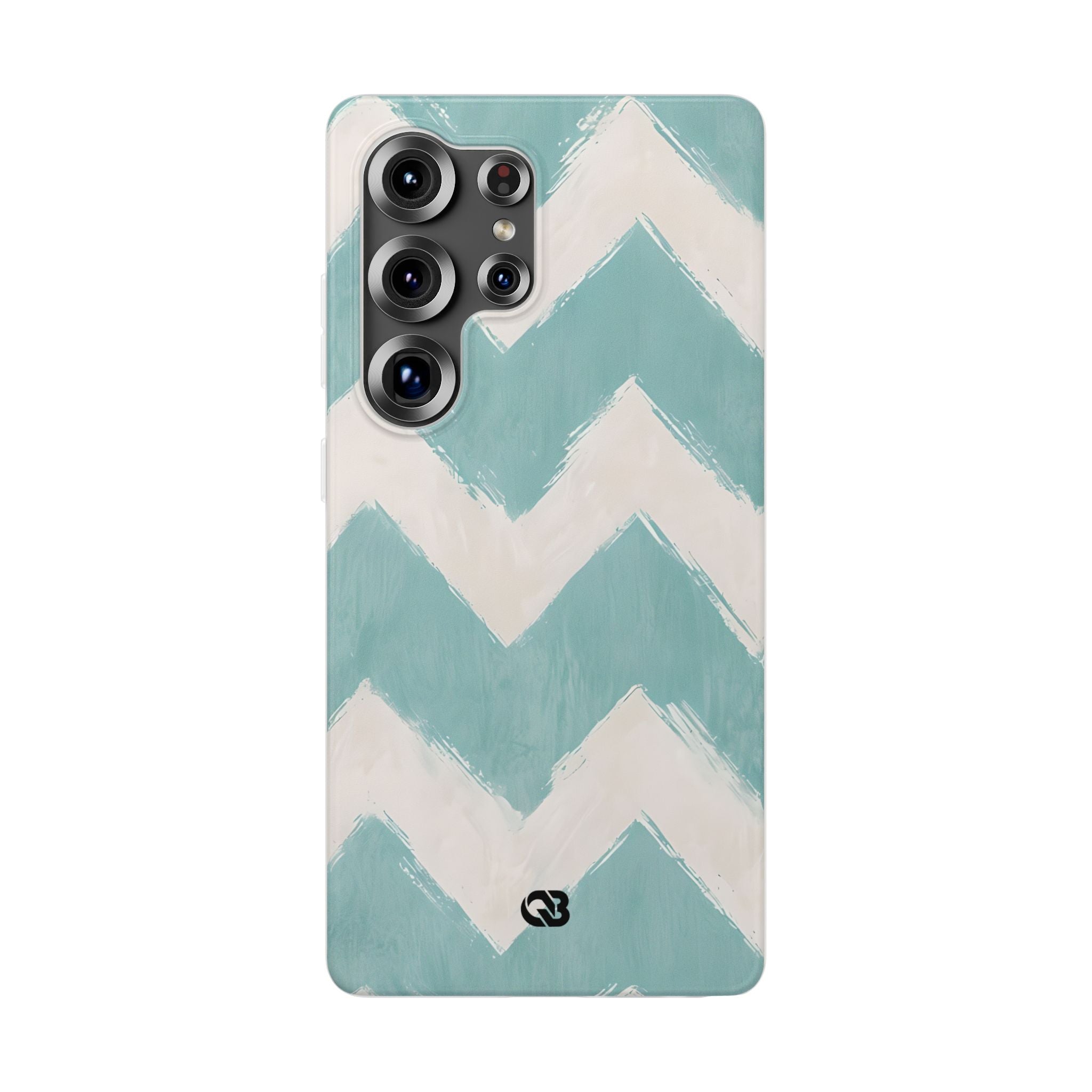 Teal Painted Chevron · Soft Phone Case for Samsung