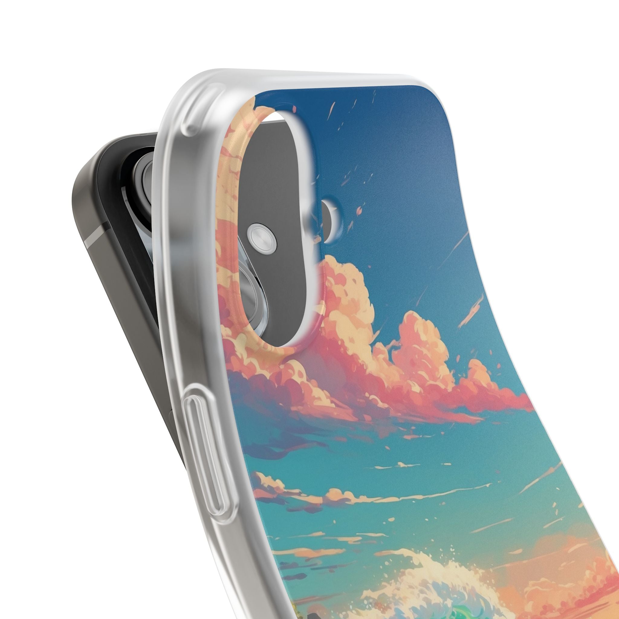 Turquoise Curl iPhone 16 Case - Soft