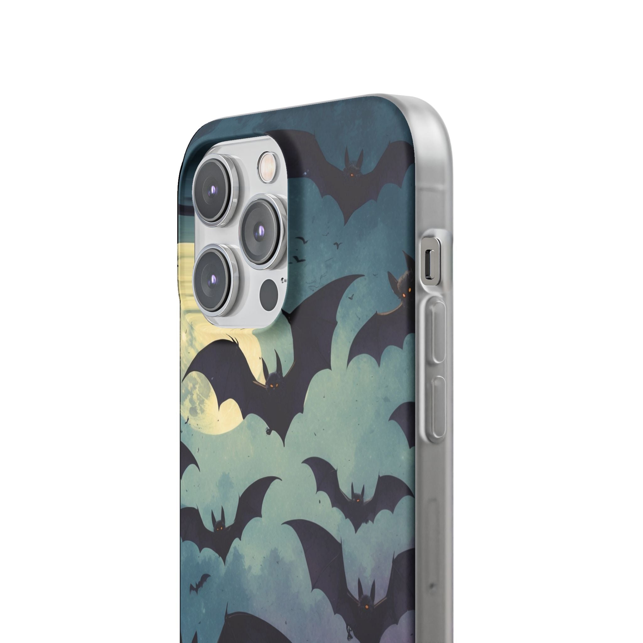 Glowing Bat Swarm iPhone 14 Pro Max Case - Soft