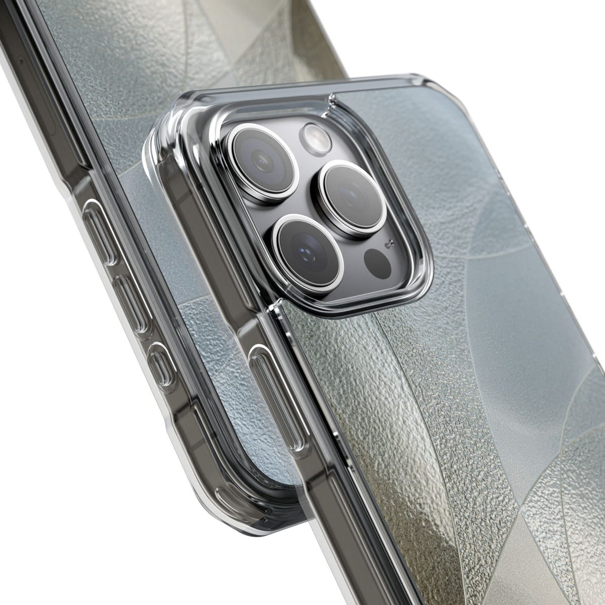 Silver Impact MagSafe Phone Case for iPhone - Frosted Silver Mosaic
