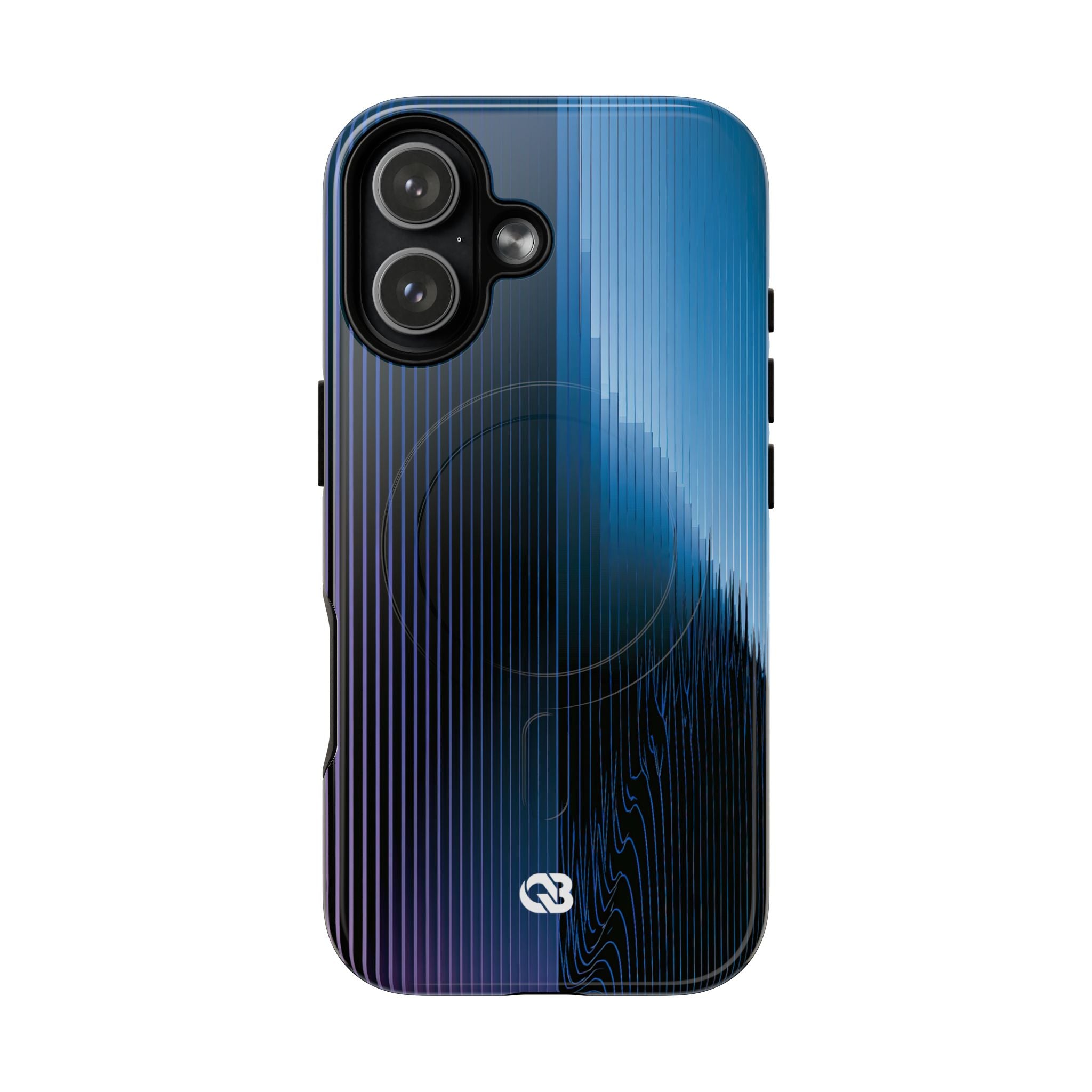 Blue Tough 2.0 Magsafe Phone Case for iPhone - Indigo Distortion Wave