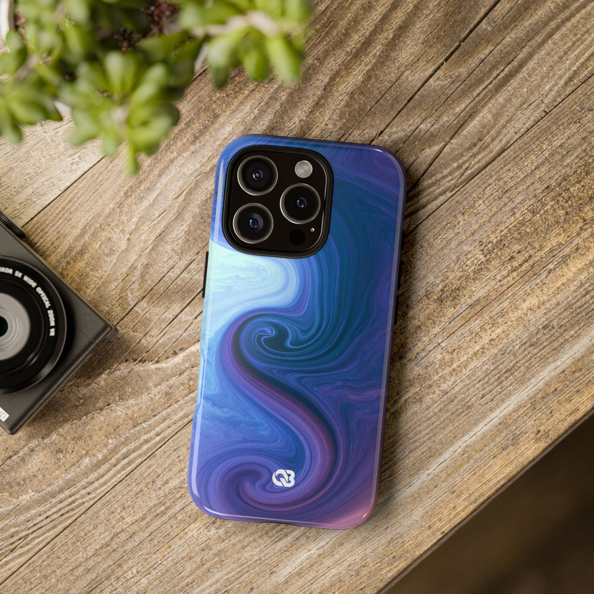 Azure Fluid Swirl · Tough Phone Case for iPhone · Blue