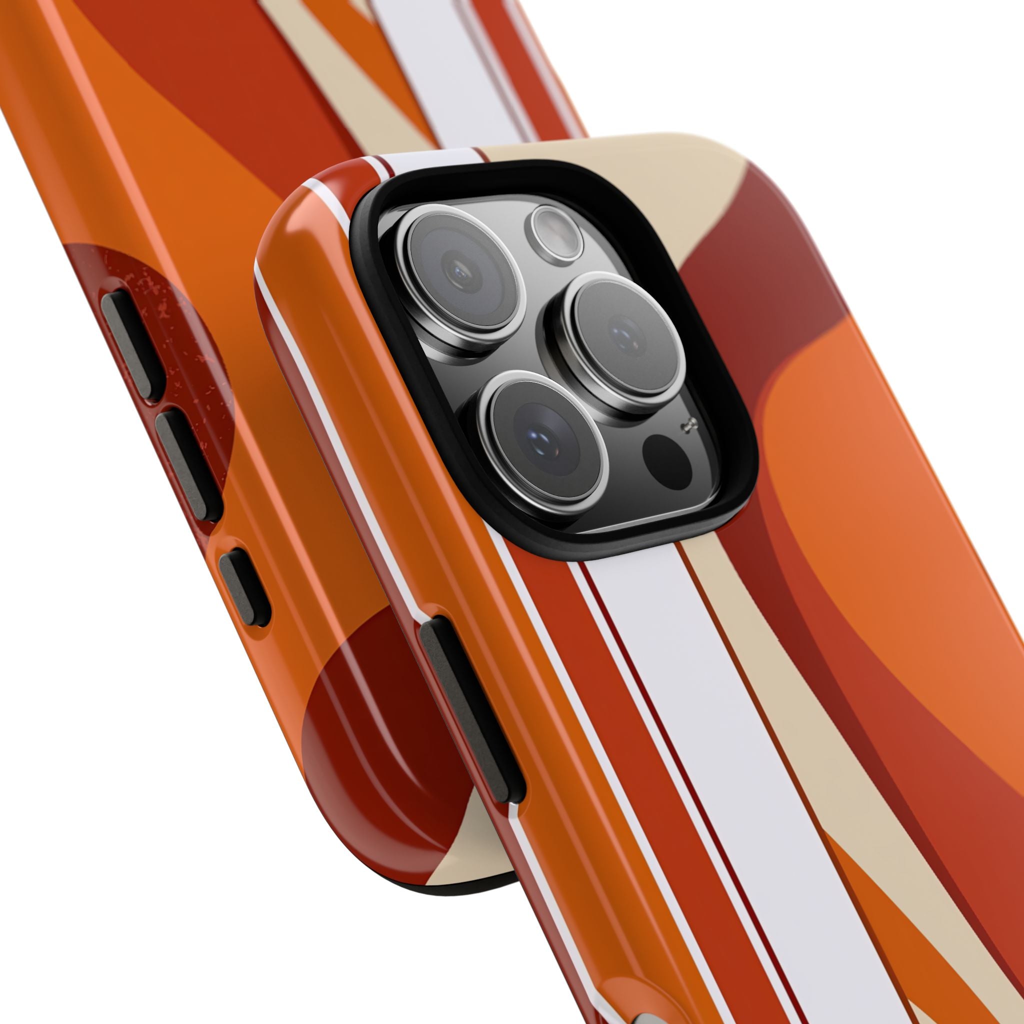 Orange Tough Phone Case for iPhone - Terracotta Metro Line