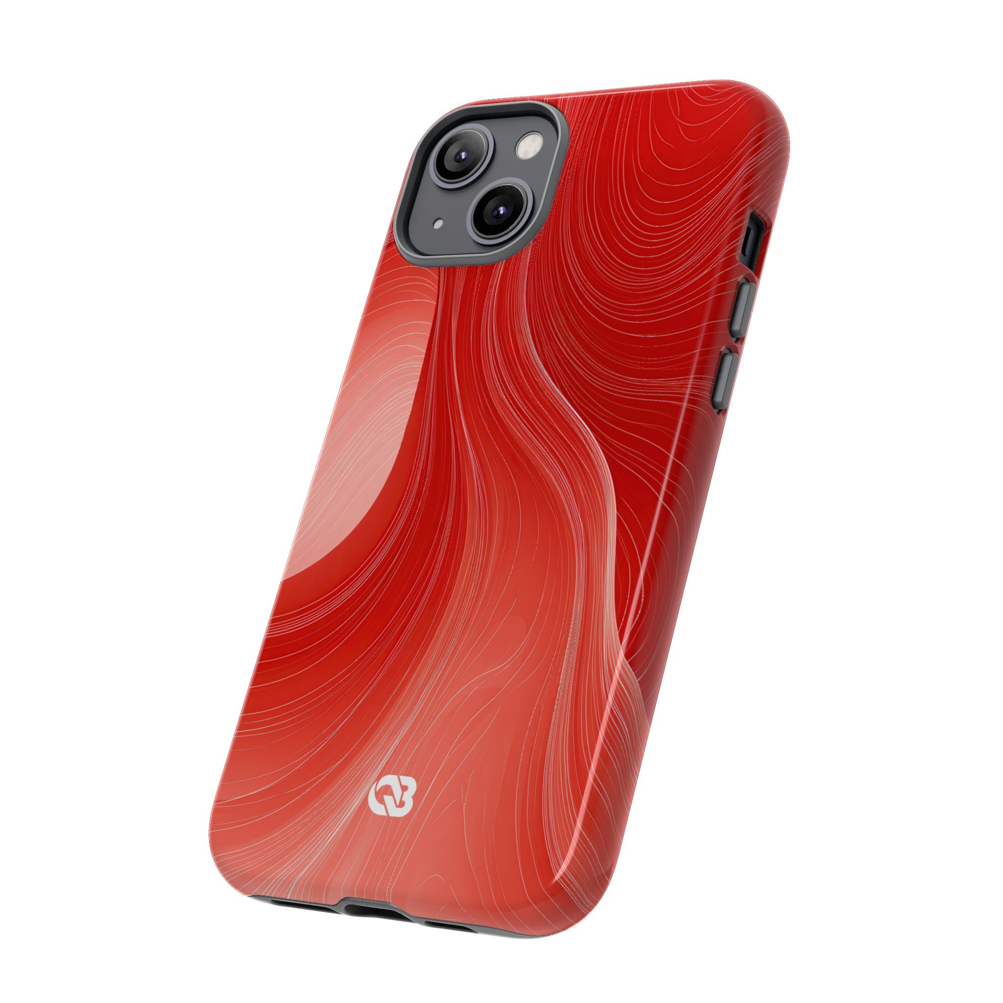 Red Tough Phone Case for iPhone - Crimson Silk Strands