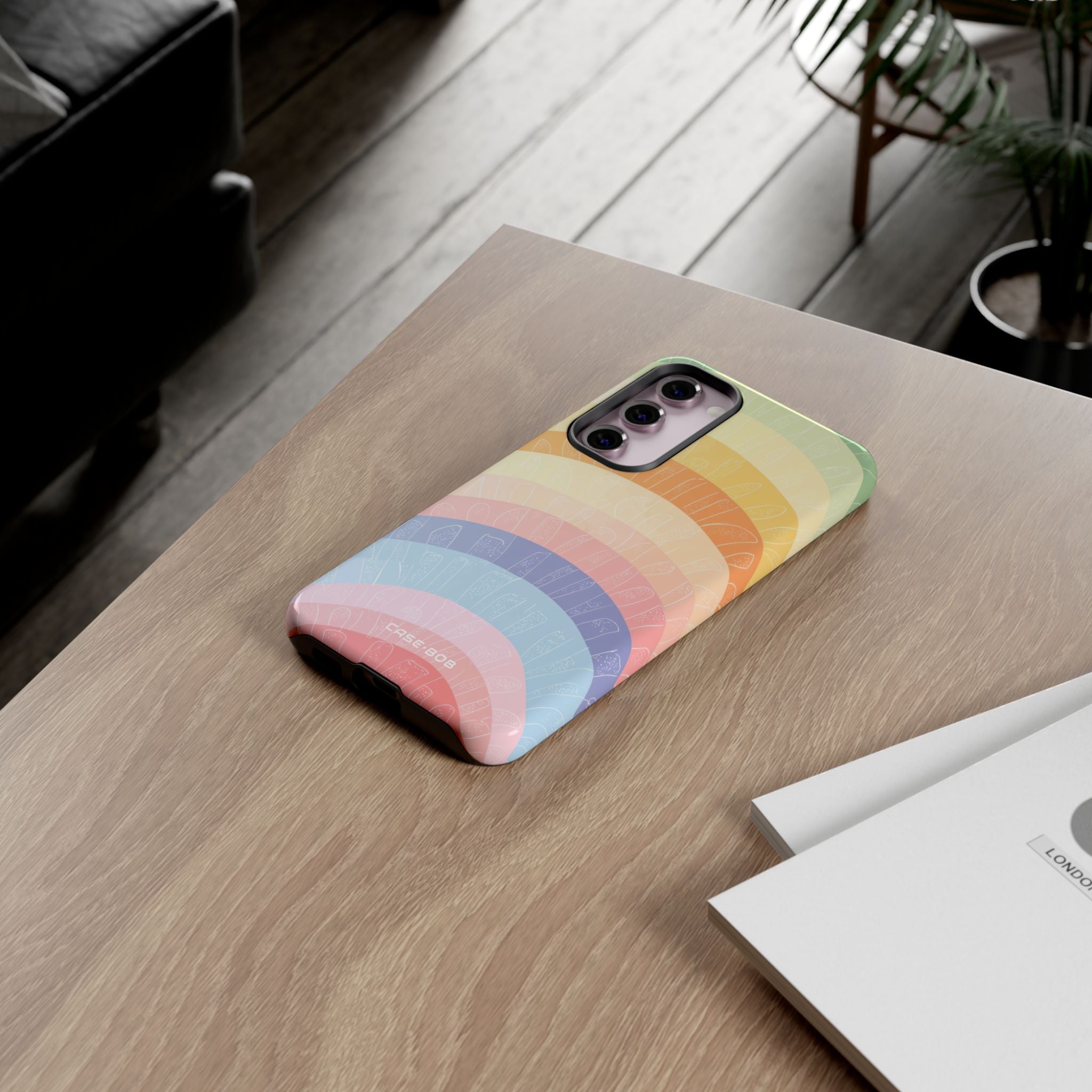 Pastell Regenbogen Bänder Samsung S23 Plus Case - Tough
