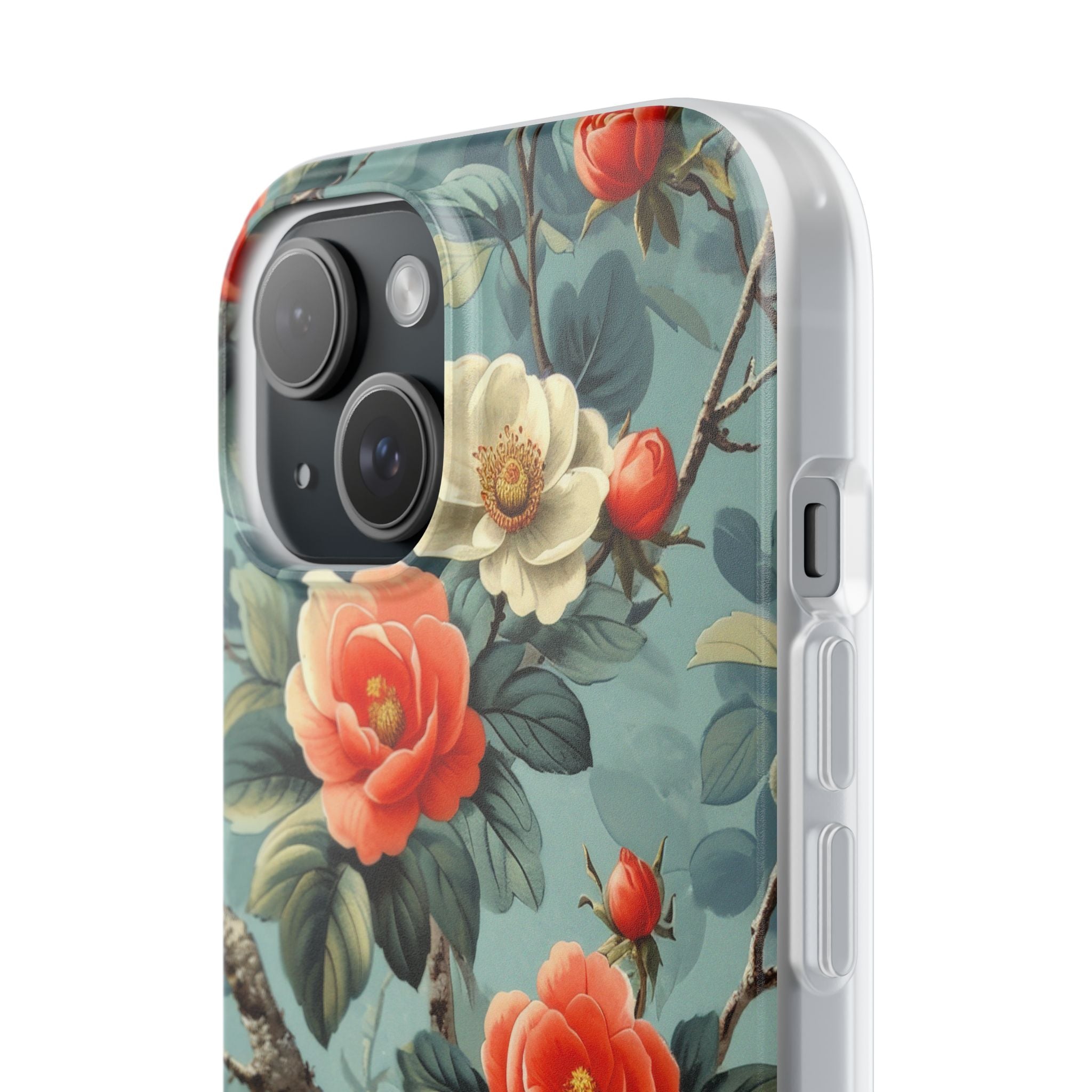 Coral Bloom iPhone 15 Case - Soft