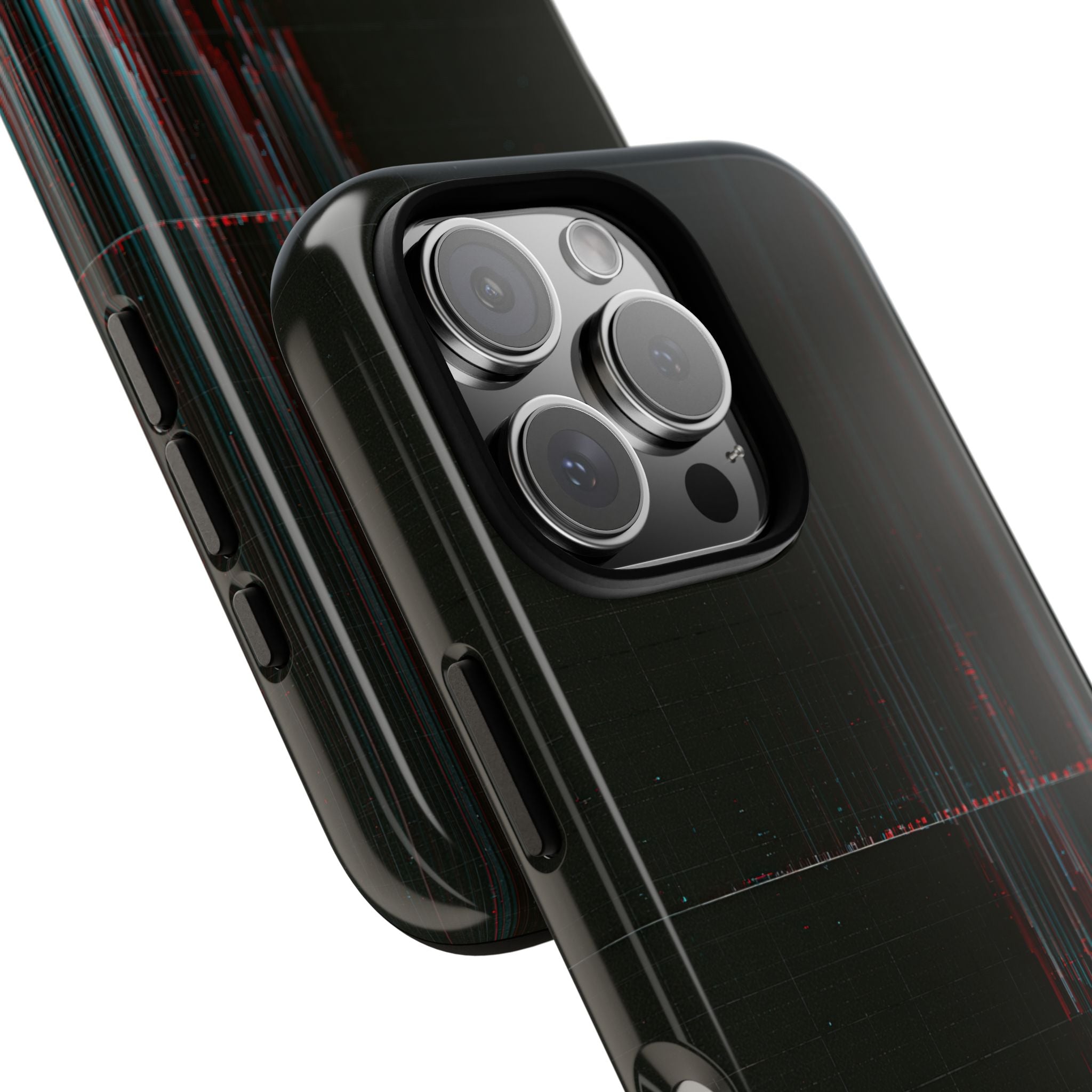 Black Tough Phone Case for iPhone - Corrupted Data Stream