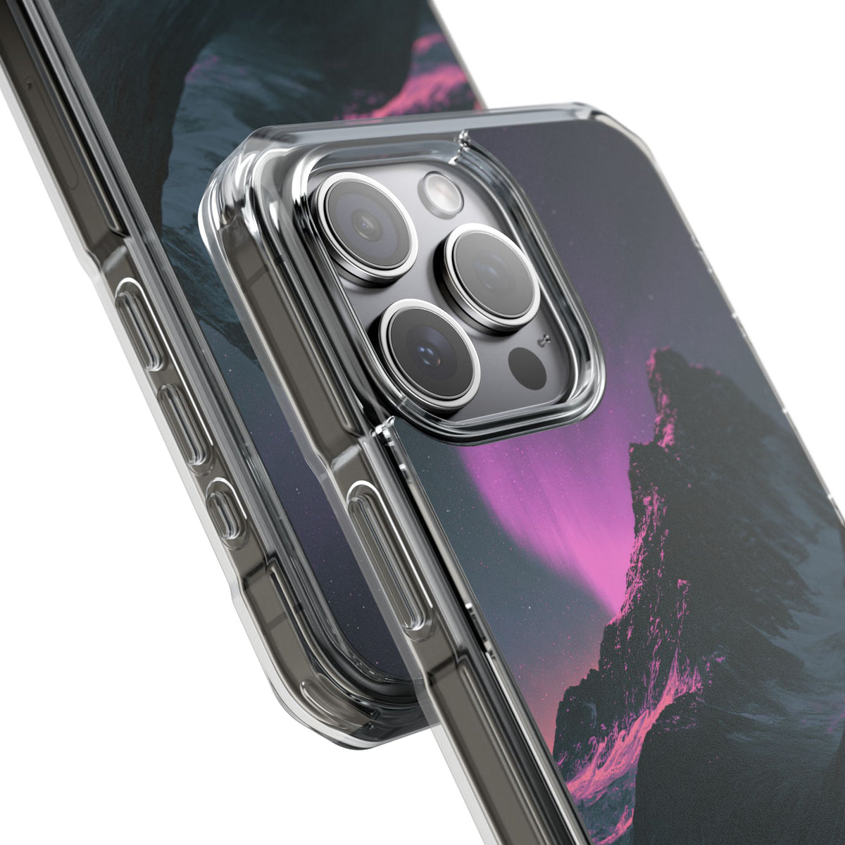 Arctic Aurora Summit · Clear Impact Magnetic Phone Case for iPhone · Black