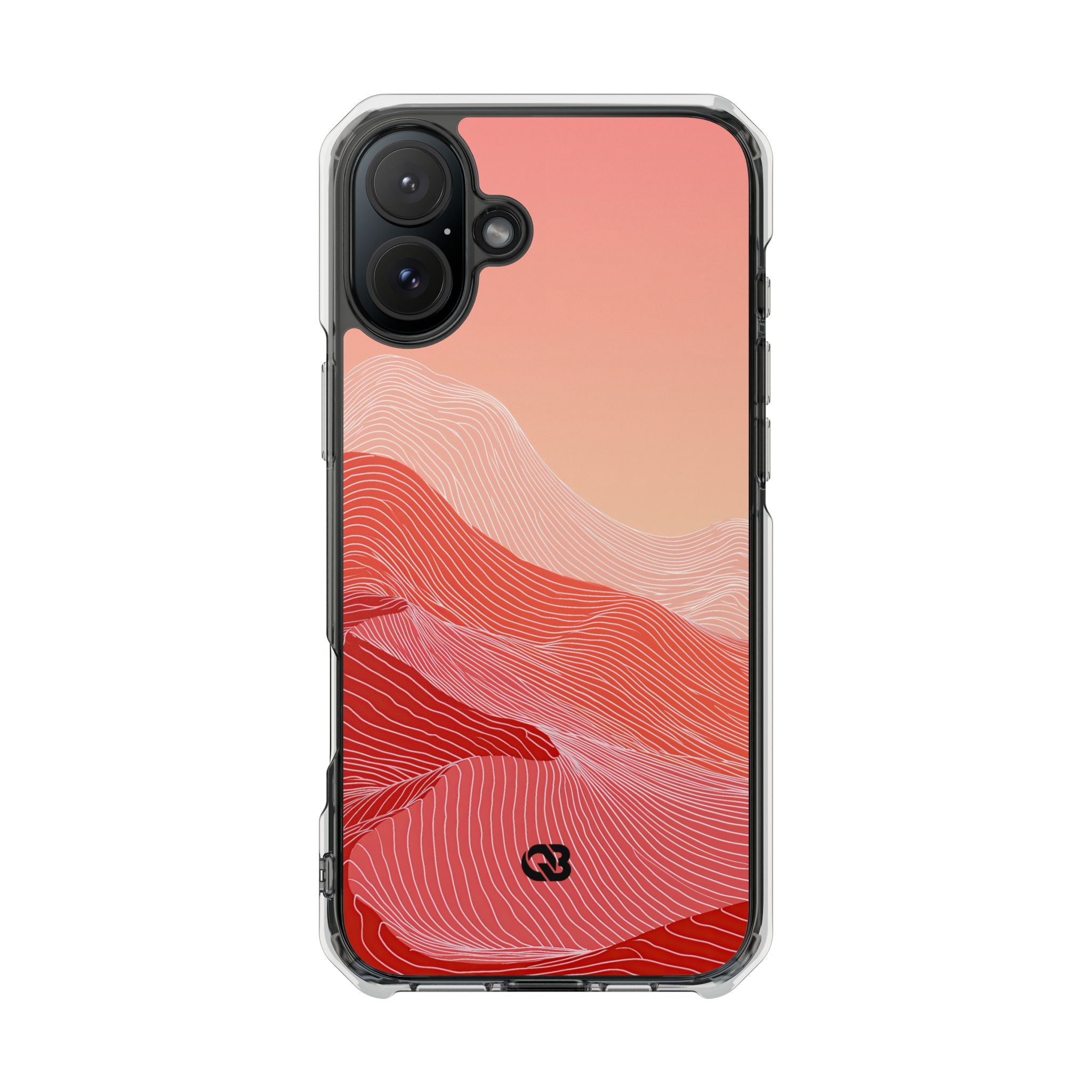 Red Impact MagSafe Phone Case for iPhone - Crimson Ridge Contour