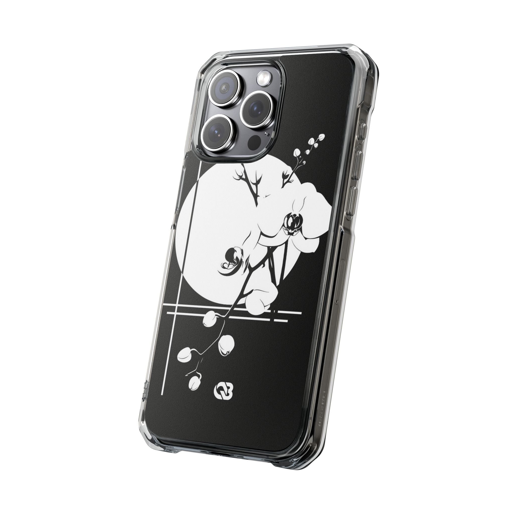 Black Impact MagSafe Phone Case for iPhone - Lunar Orchid Grid