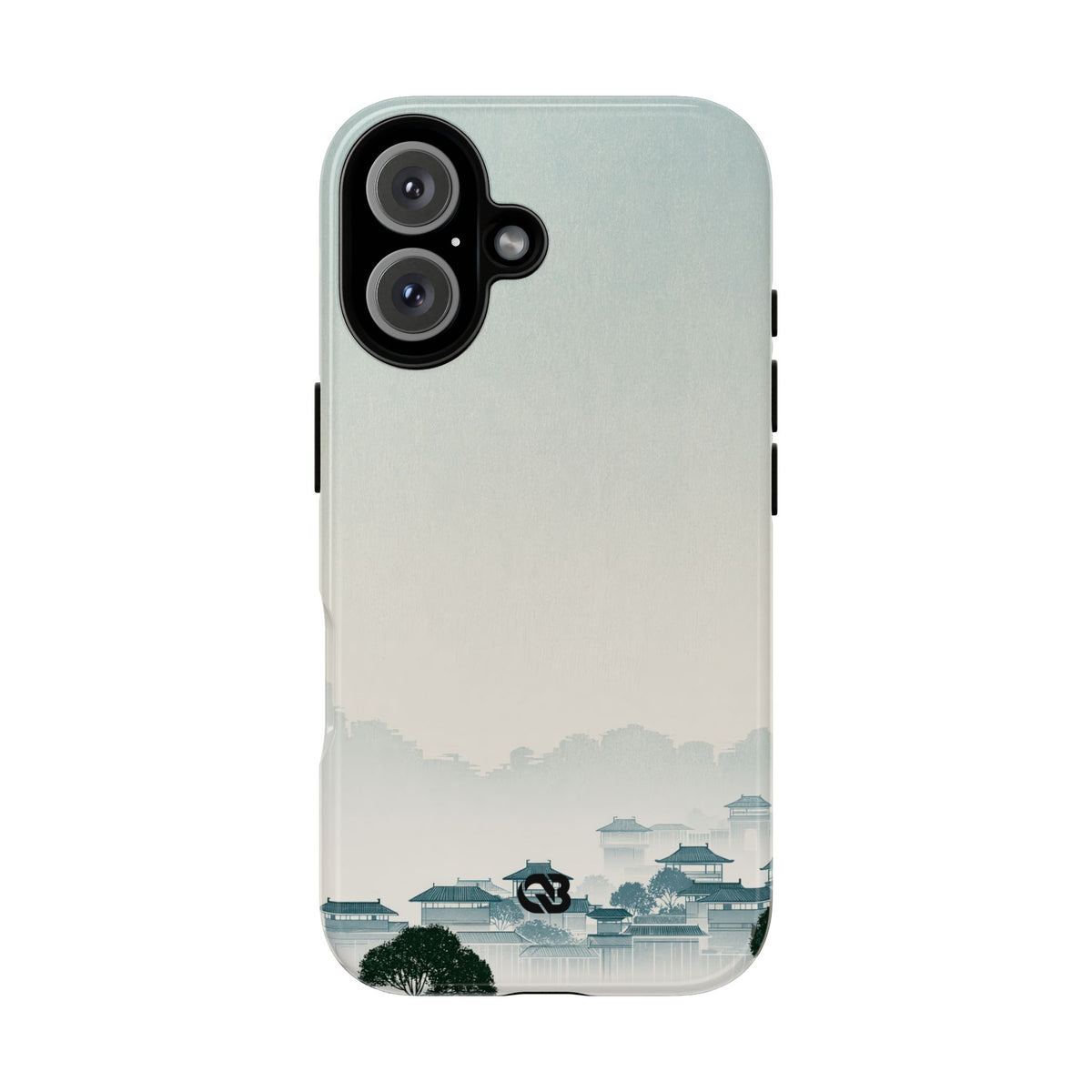 Blue Tough Phone Case for iPhone - Mist Valley Pagoda