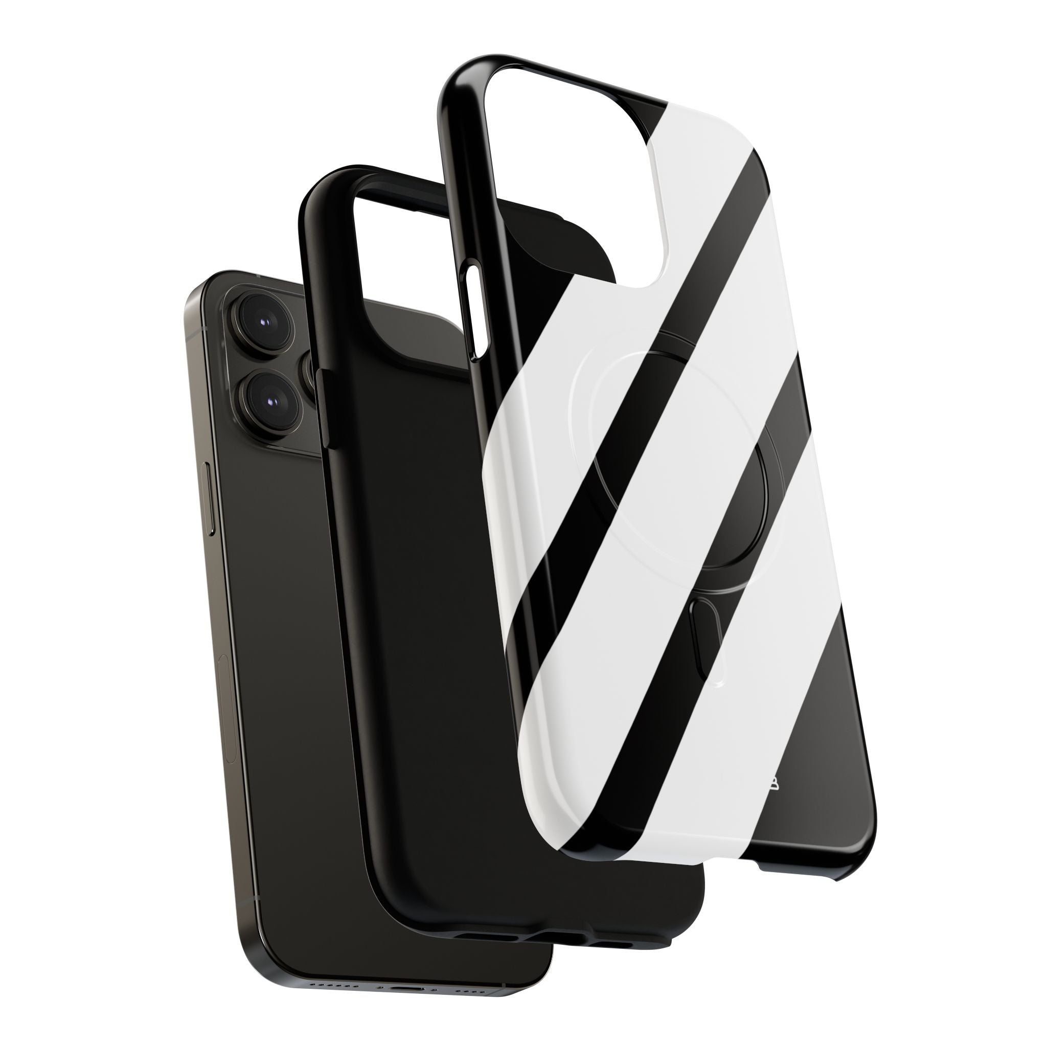 Diagonale Streifen Noir iPhone 14 Pro Max Case - Tough+