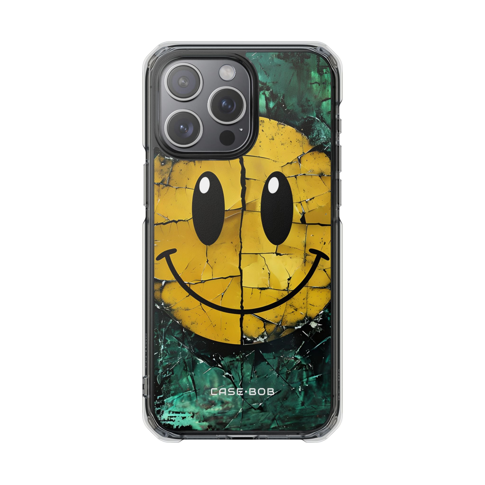 Cracked Smiley iPhone 15 Pro Max Case - Impact