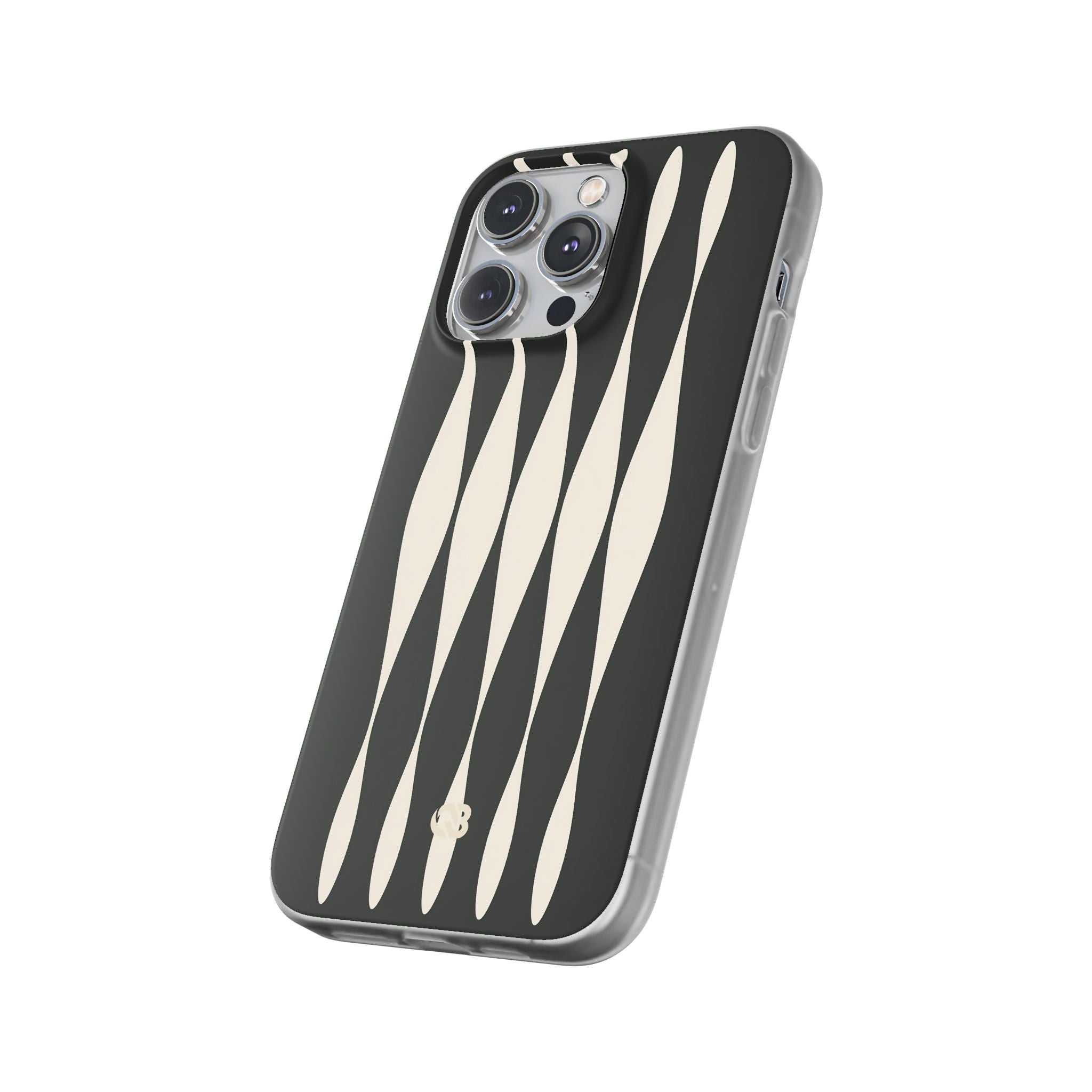 Black Lite Phone Case for iPhone - Ivory Spindle Grid