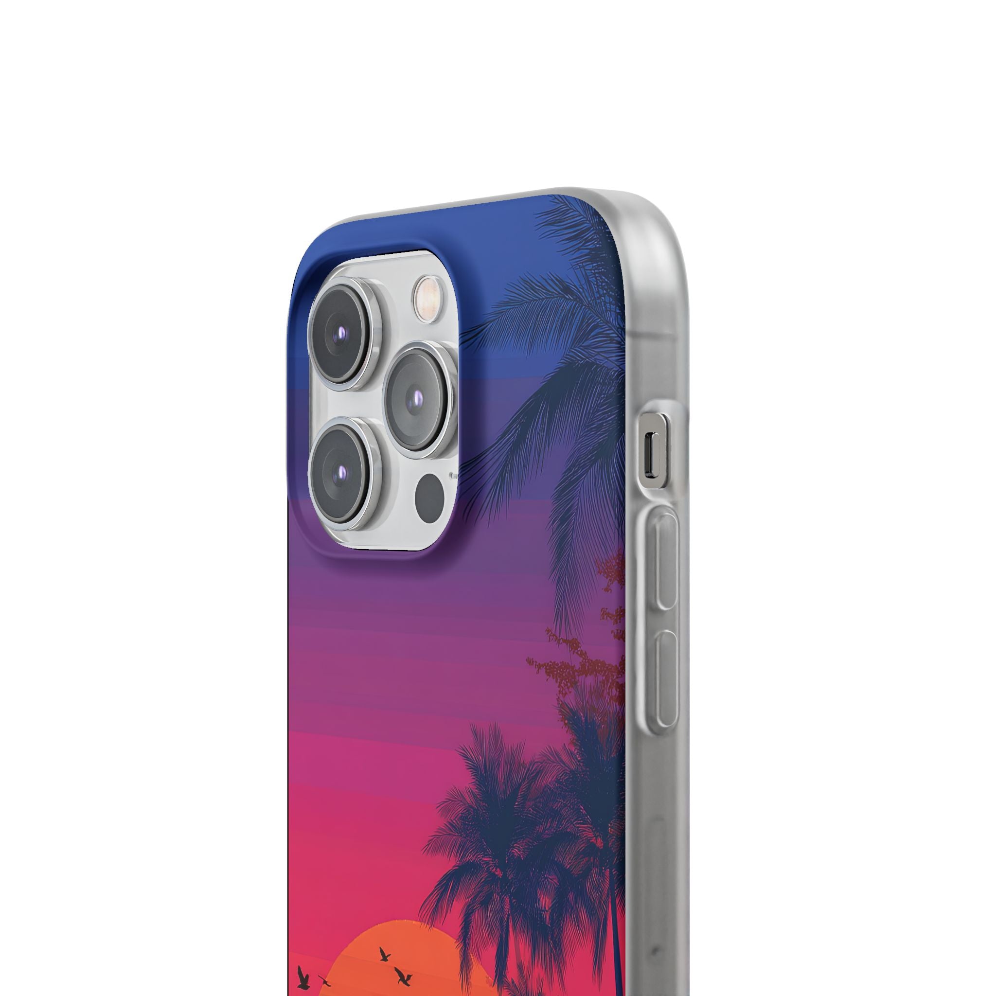 Neon Horizon Palms · Soft Capa para iPhone
