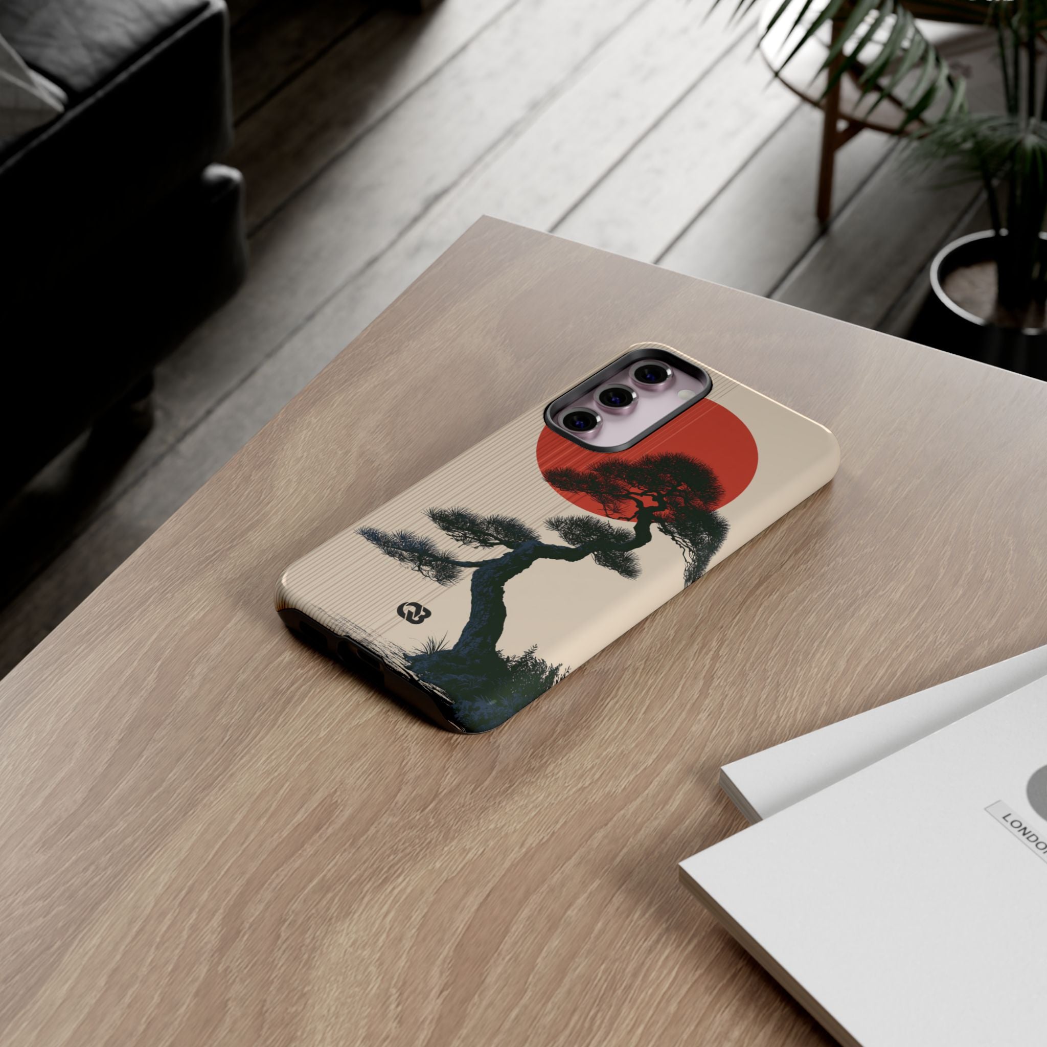Beige Tough Phone Case for Samsung - Kyoto Crimson Pine