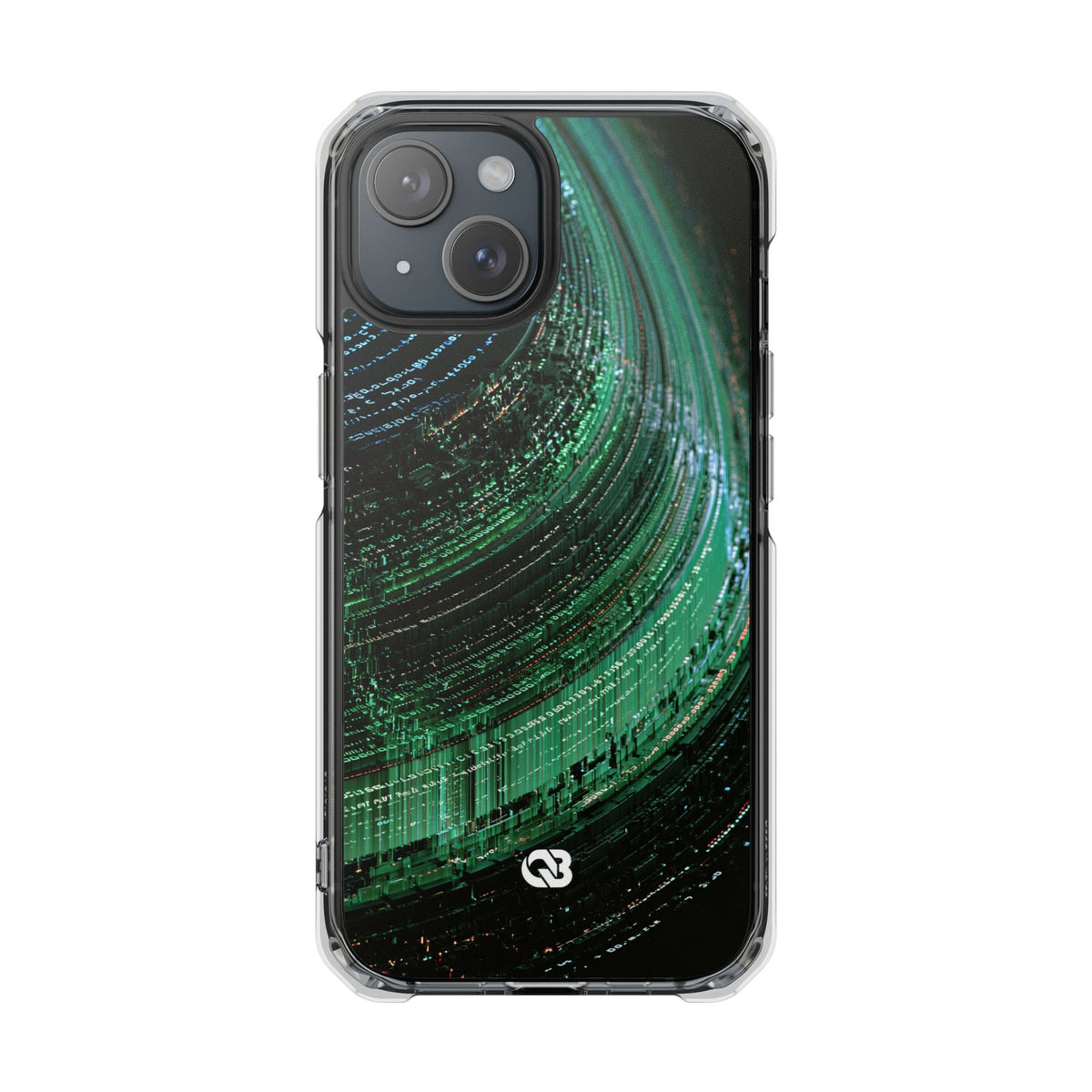 Orbital Data Stream · Clear Impact Magnetic Phone Case for iPhone · Green