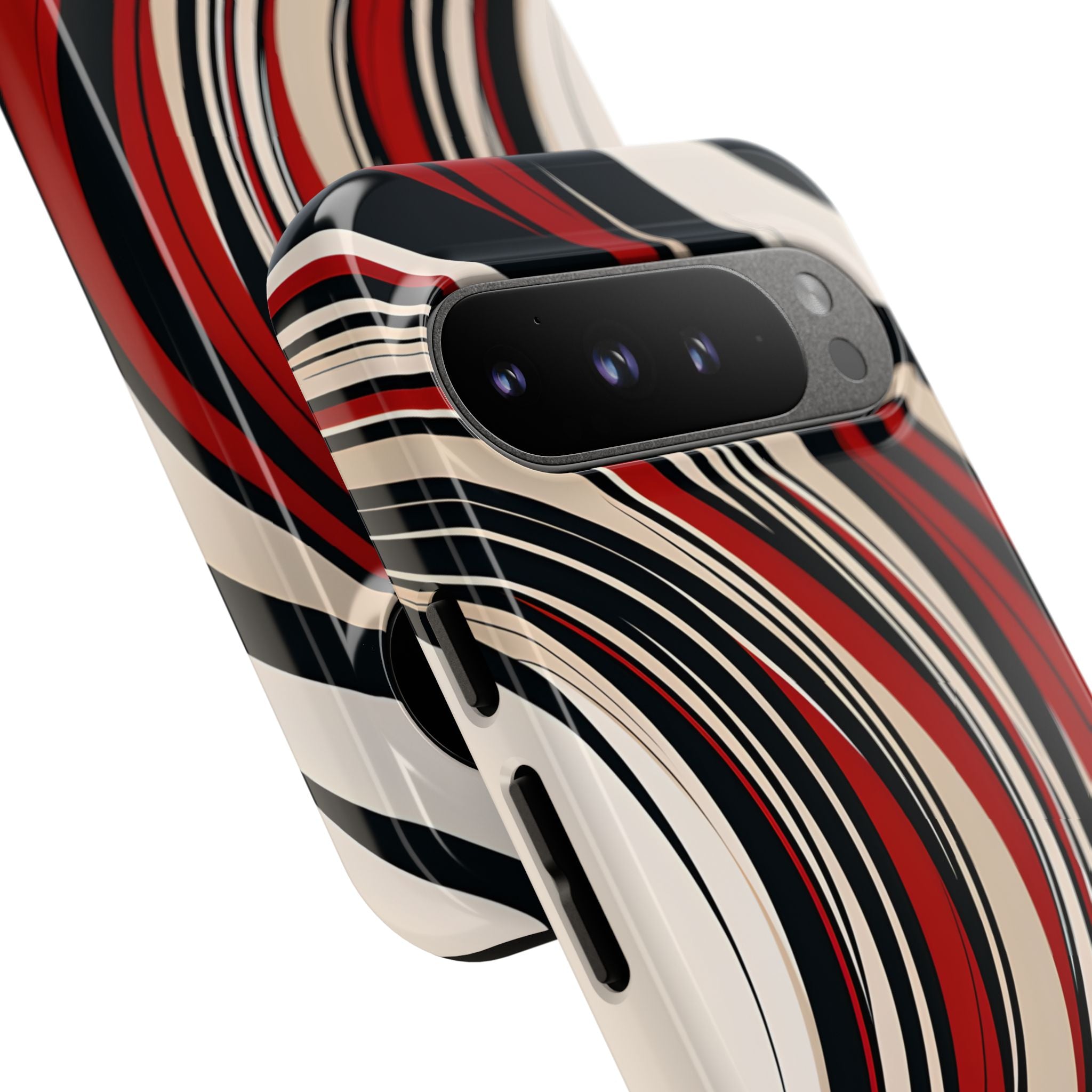 Crimson Flow Waves · Tough Coque de téléphone pour Google Pixel