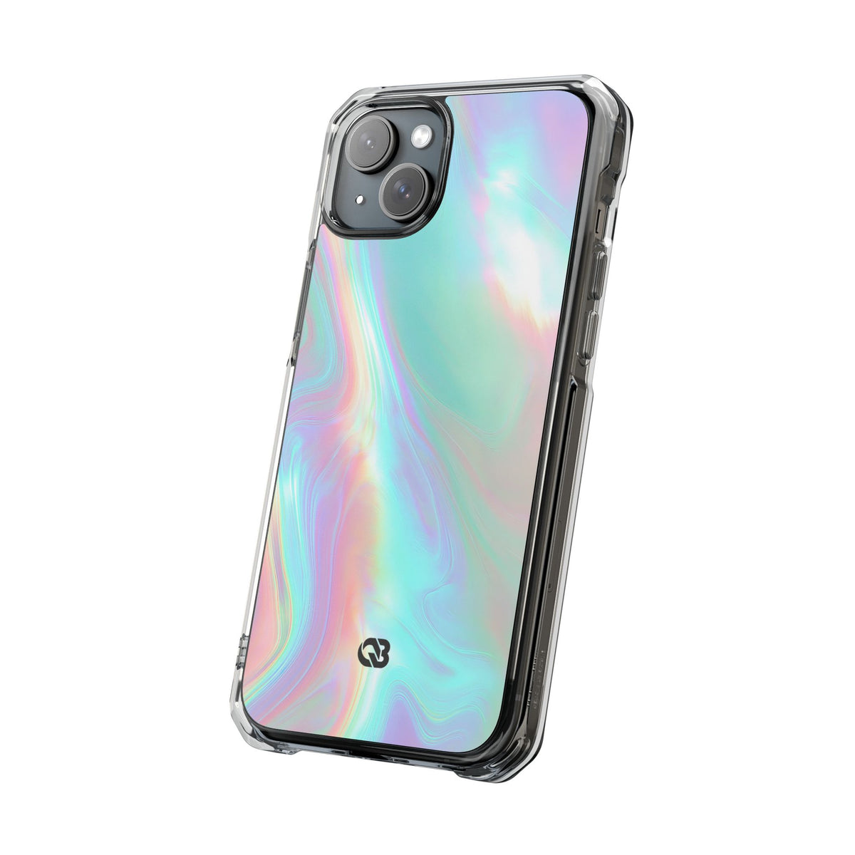Prismatic Liquid Light · Clear Impact Magnetic Phone Case for iPhone · Teal