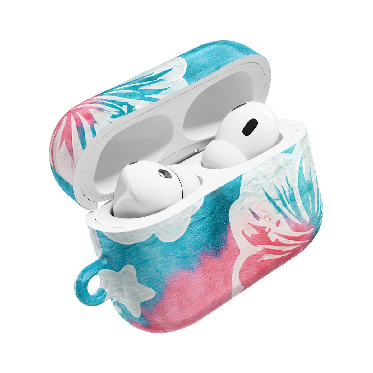 Tropical Hibiscus Bloom · Hard Case for AirPods & AirPods Pro · Teal