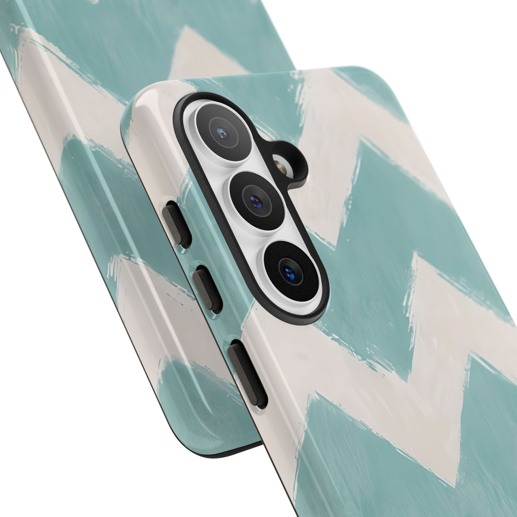 Teal Painted Chevron · Tough Phone Case for Samsung