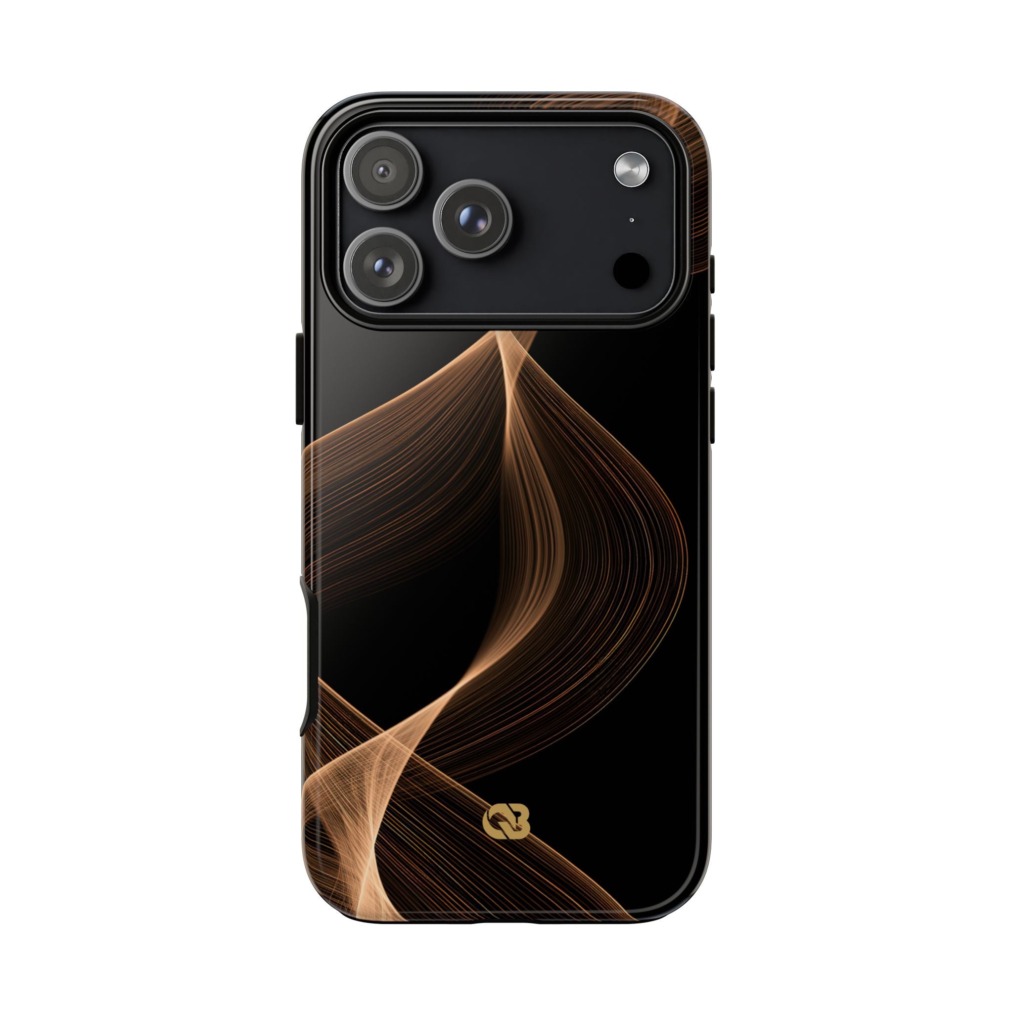 Brown Tough Phone Case for iPhone - Copper Silk Wave