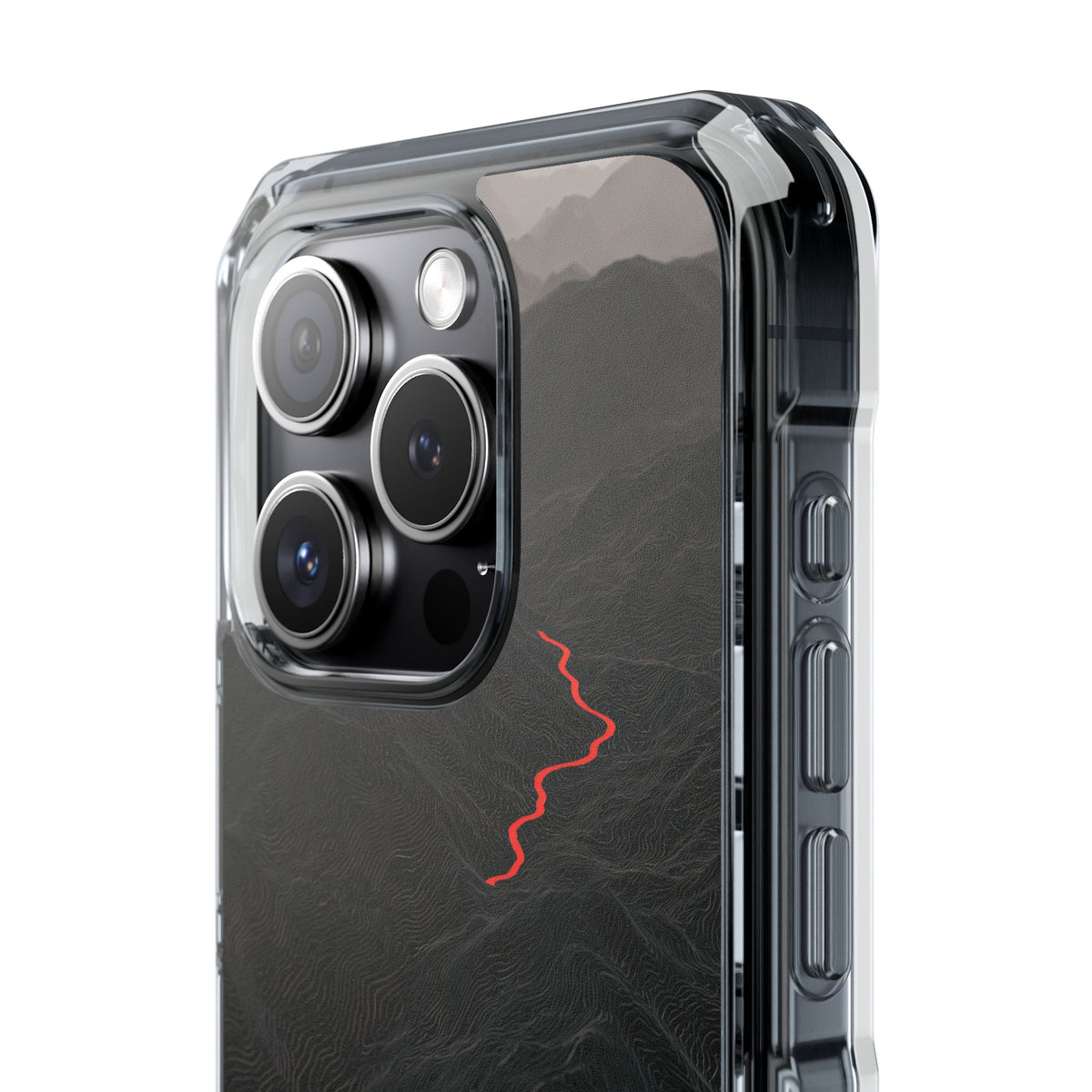 Crimson Ridge Pass · Clear Impact Magnetic Phone Case for iPhone · Black