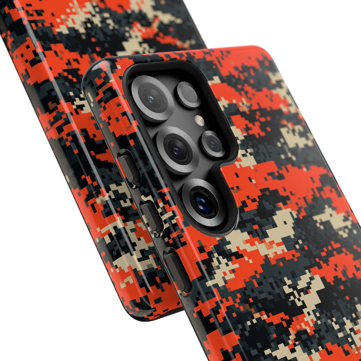 Signal Pixel Camo · Tough Phone Case for Samsung · Orange