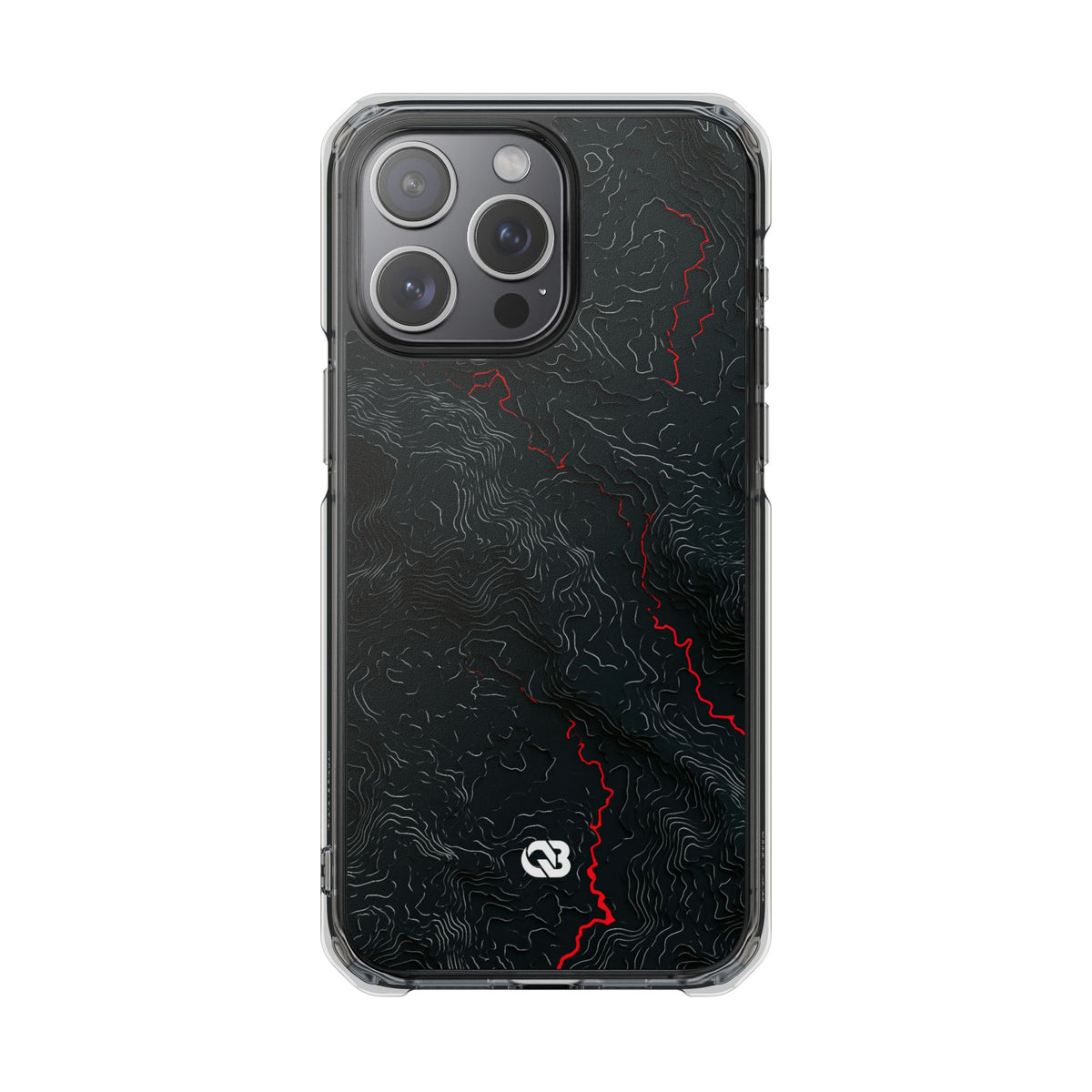 Crimson Rift · Clear Impact Magnetic Phone Case for iPhone · Black