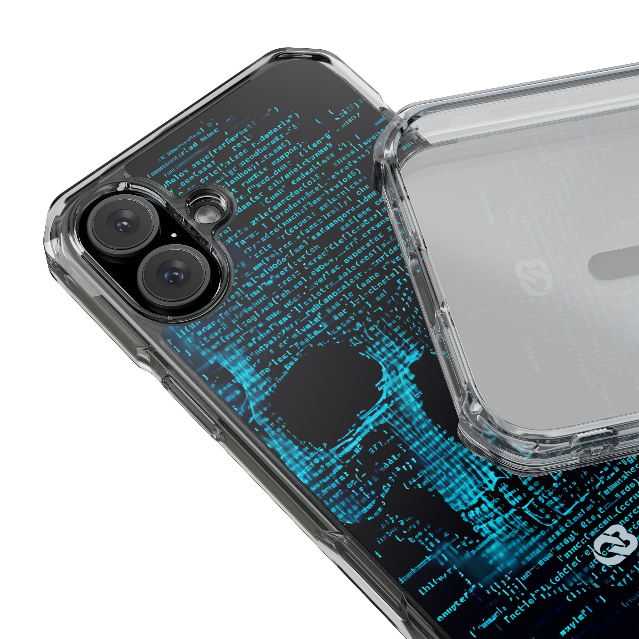 Cyan Glitch Skull · Impact Custodia per iPhone · Magsafe