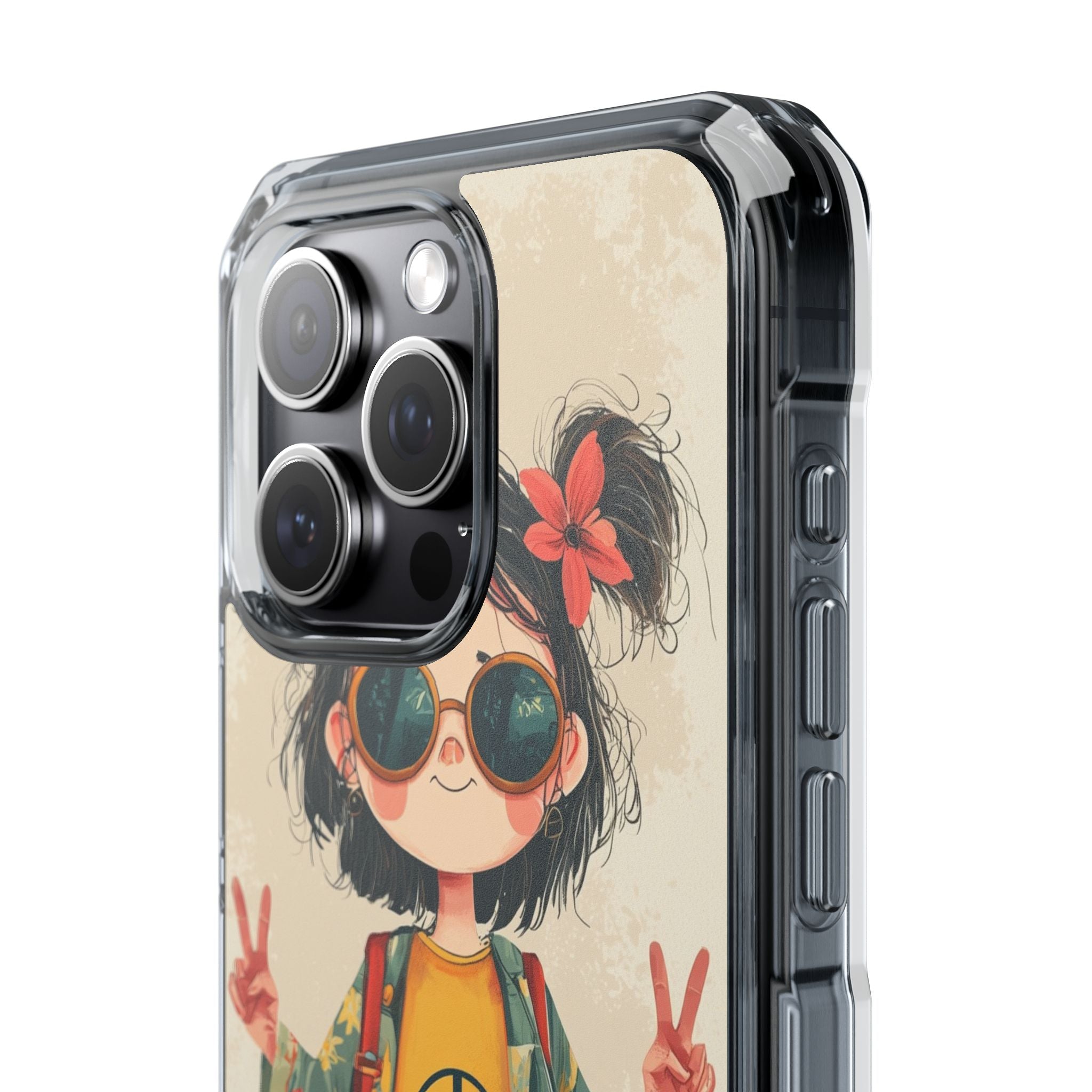 Retro Peace Girl · Impact Hoesje voor iPhone · Magsafe