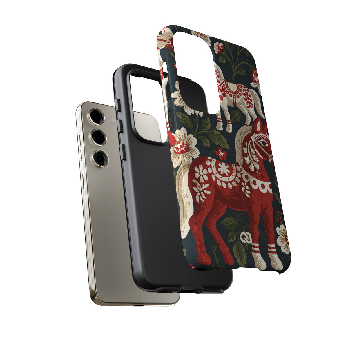 Nordic Dala Meadow · Tough Phone Case for Samsung · Red
