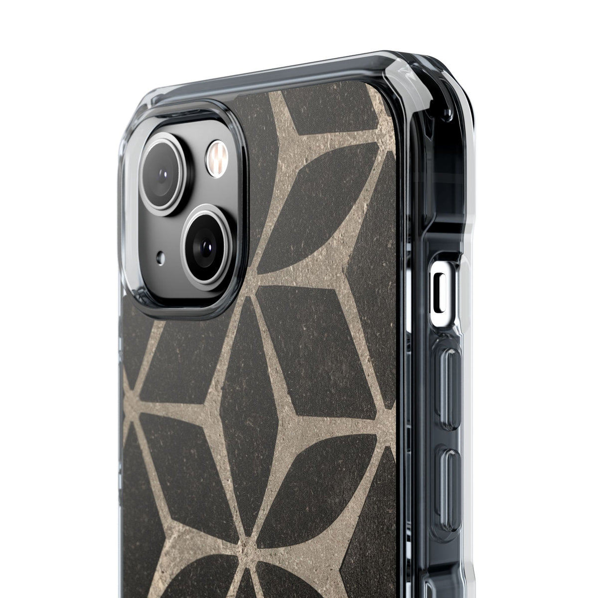 Concrete Mosaic Star · Clear Impact Magnetic Phone Case for iPhone · Black