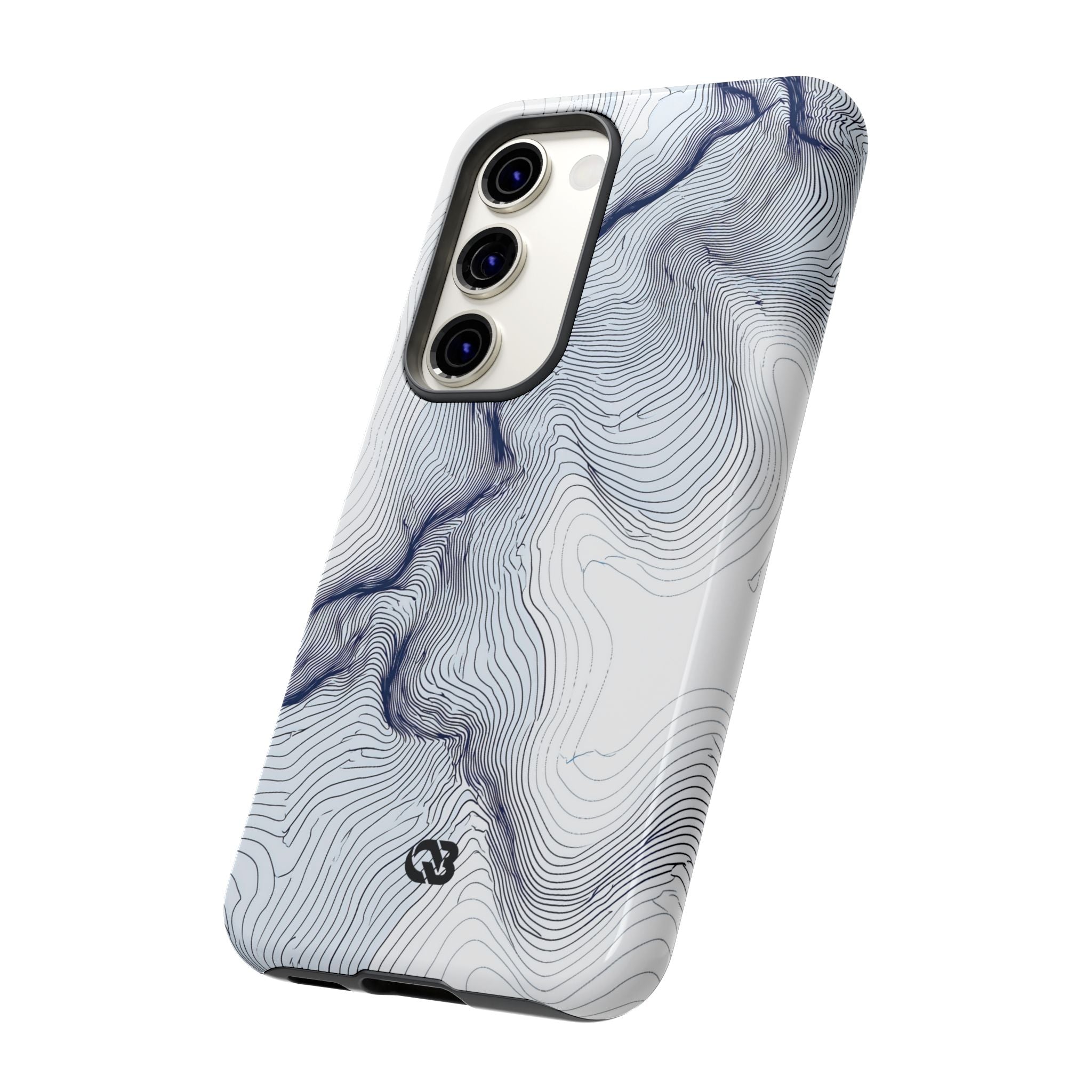 White Tough Phone Case for Samsung - Nordic Ridge Topo