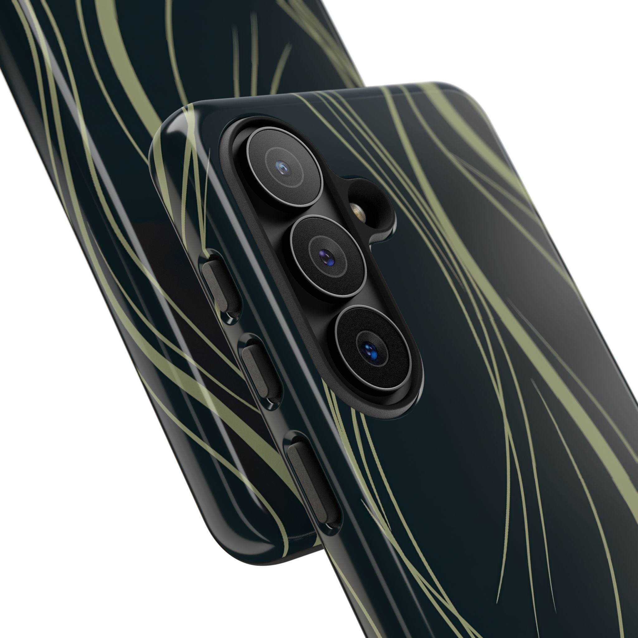 Green Tough Phone Case for Samsung - Obsidian Sage Flow