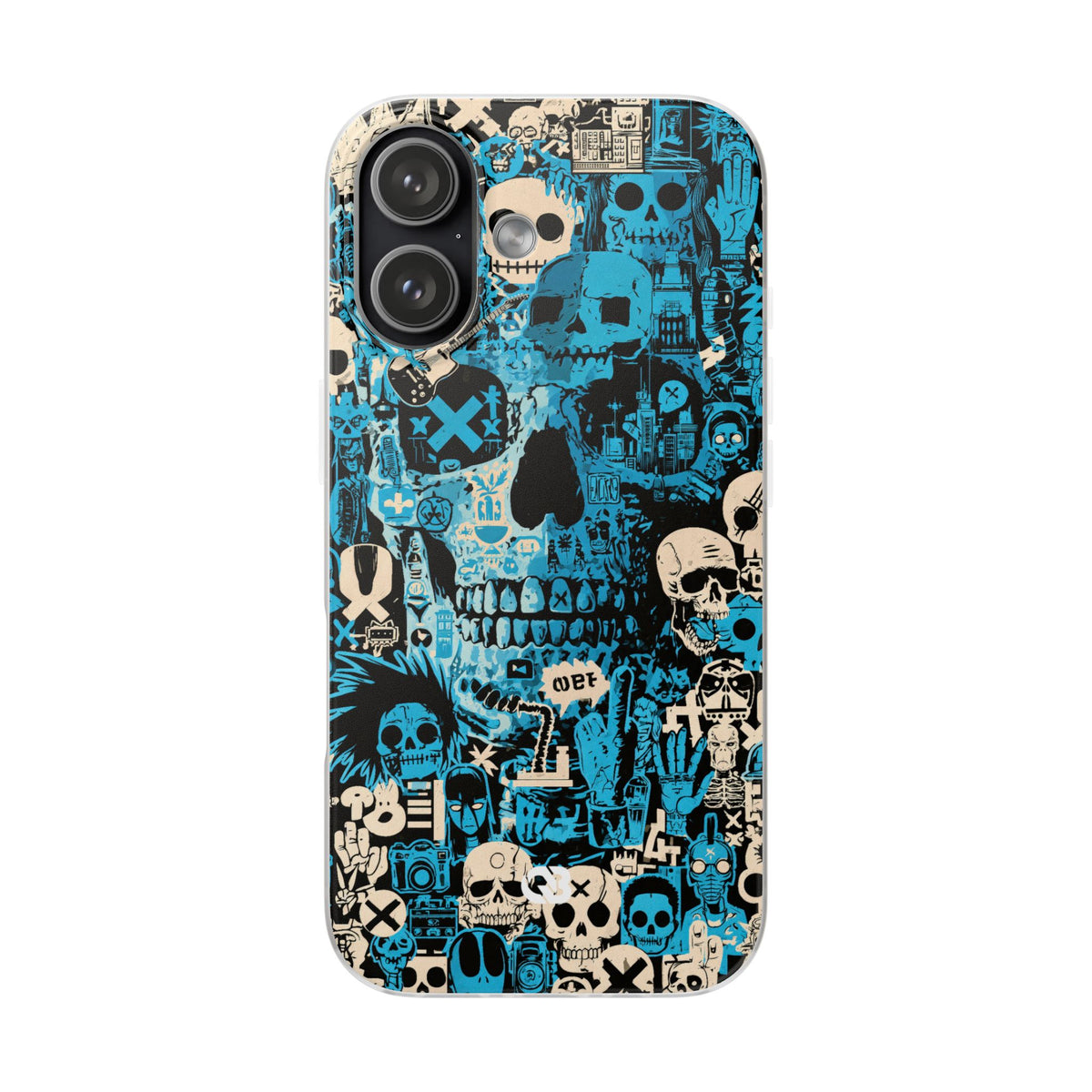 Electric Skull Graffiti · Lite Phone Case for iPhone · Blue