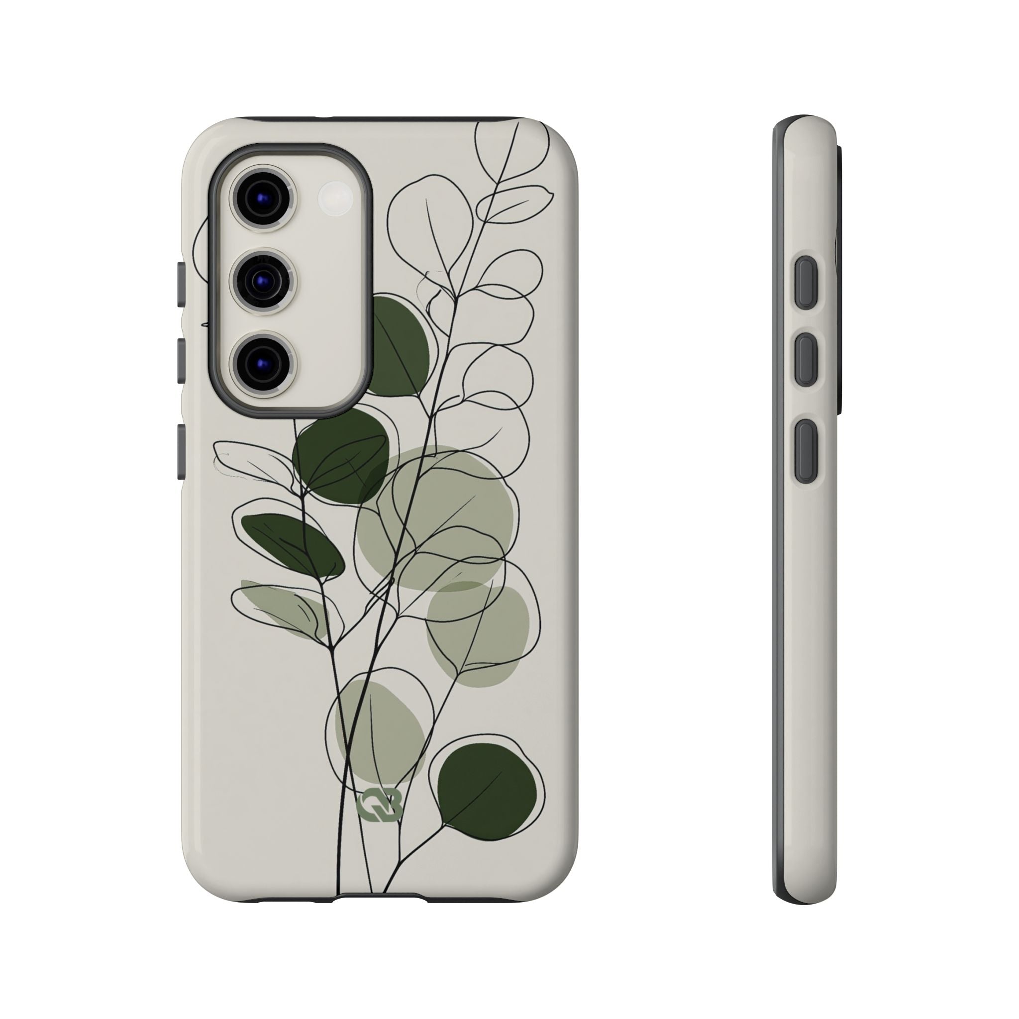 Green Tough Phone Case for Samsung - Muted Eucalyptus Sketch
